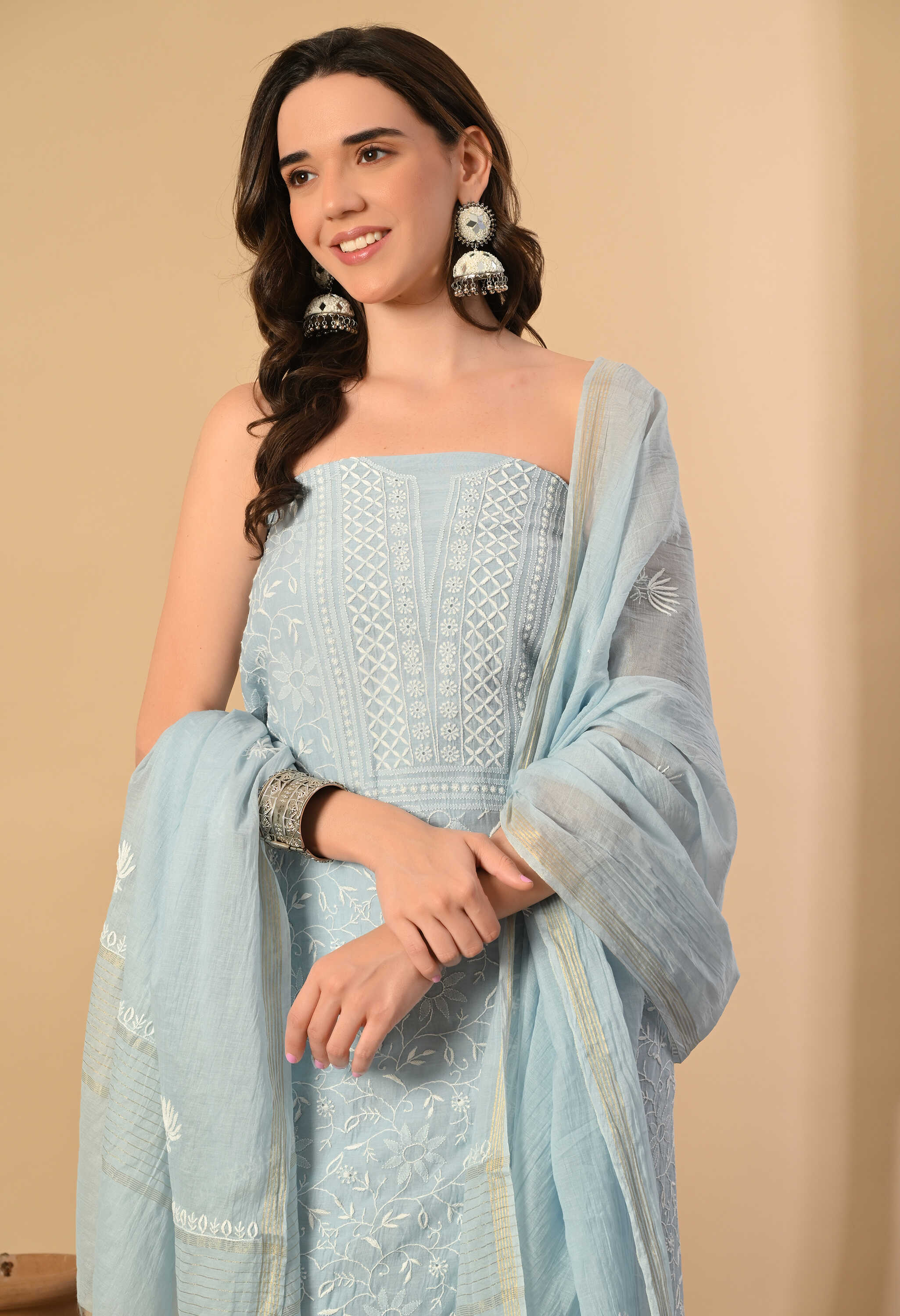 Chanderi Cotton Handwork suit