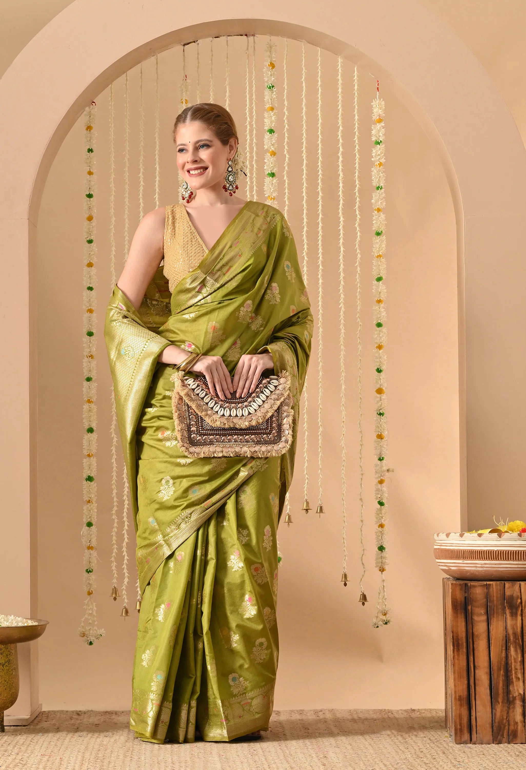 Festival Green Silk Saree