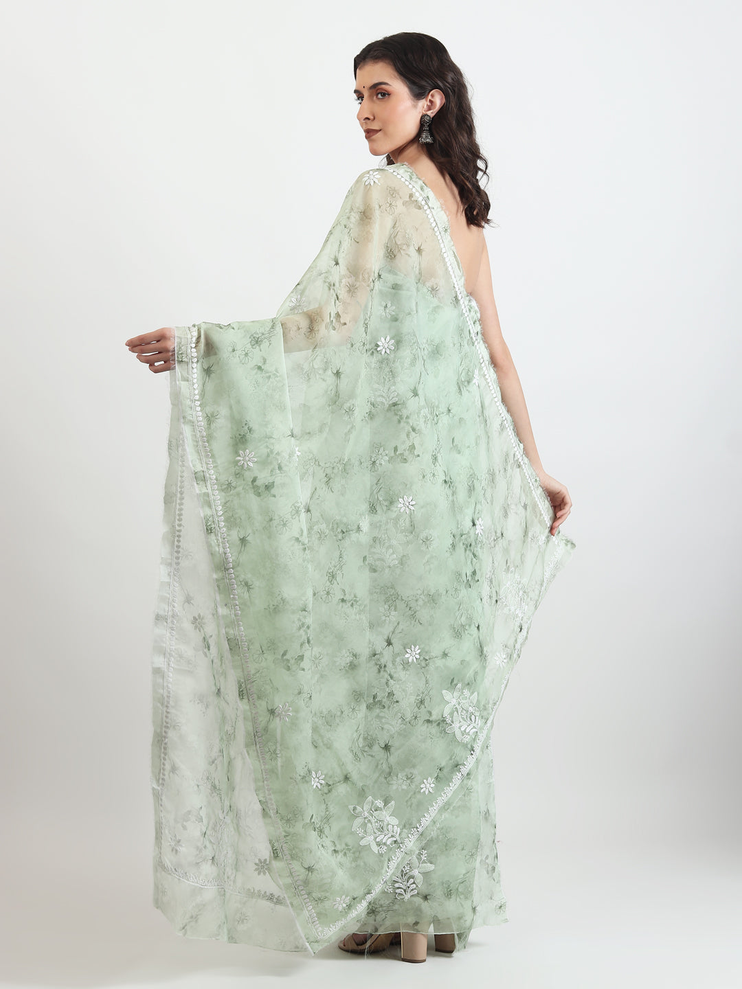  Organza chikankari Suit Set