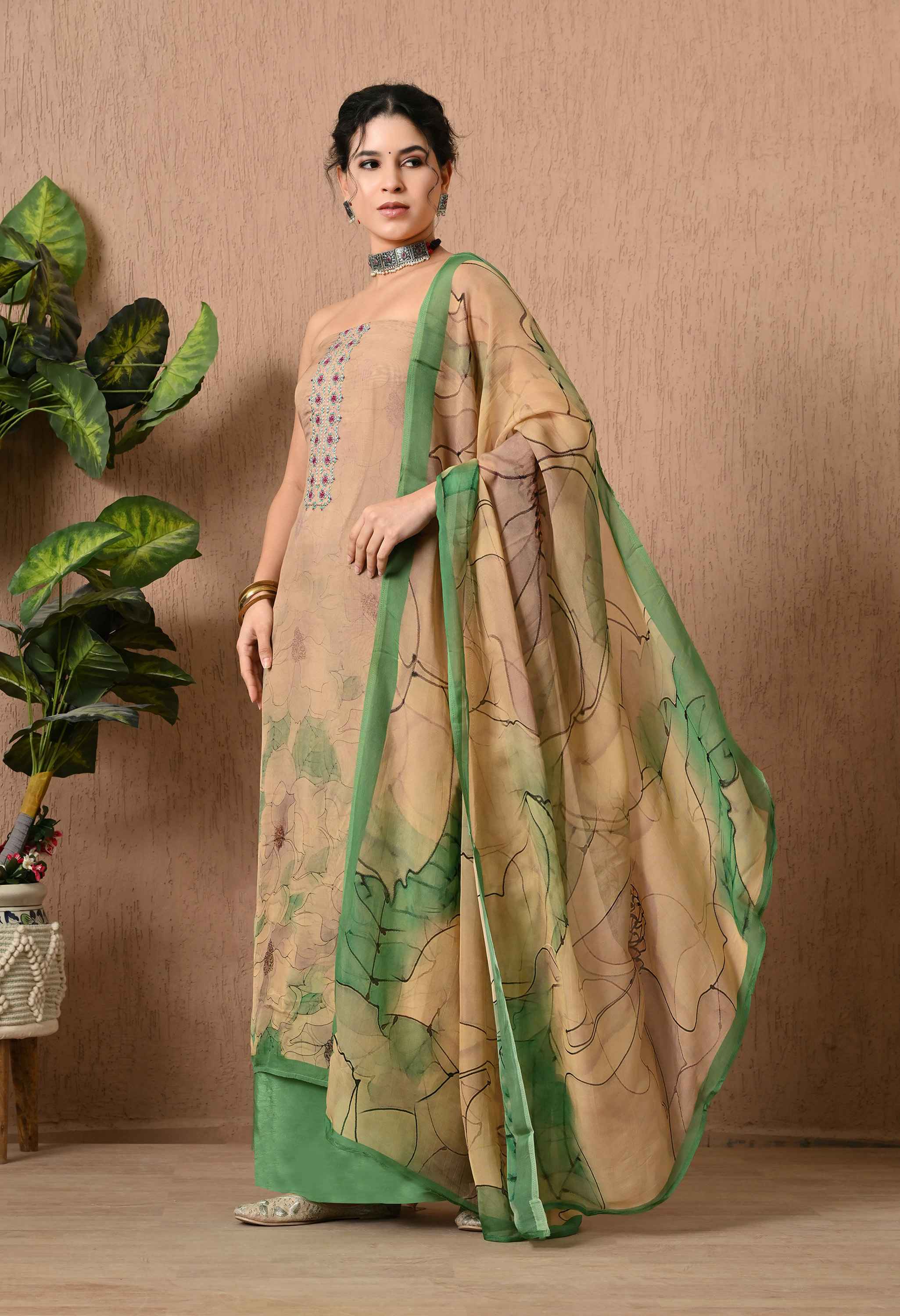Organza suit dupatta designs