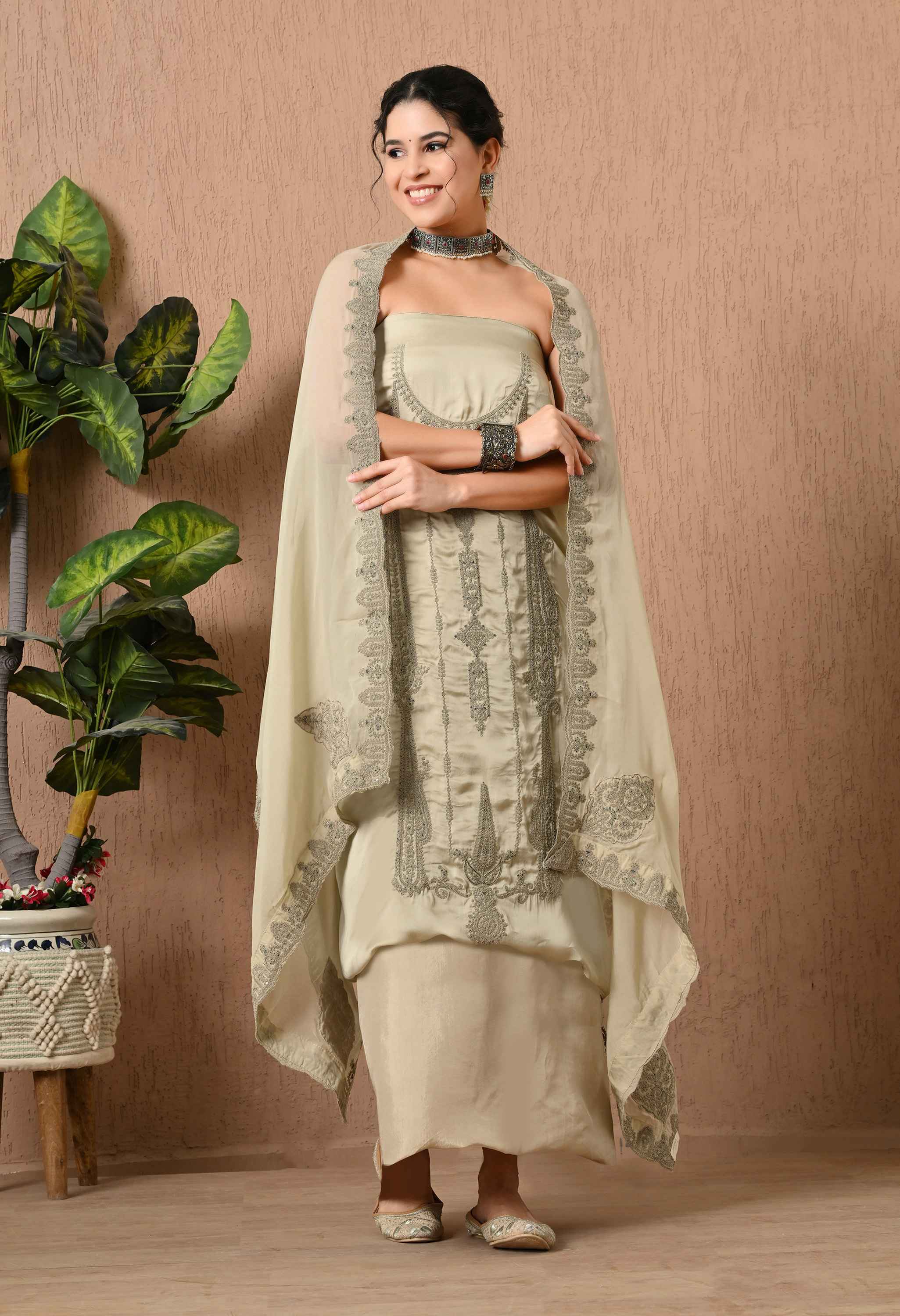 Organza satin salwar kameez