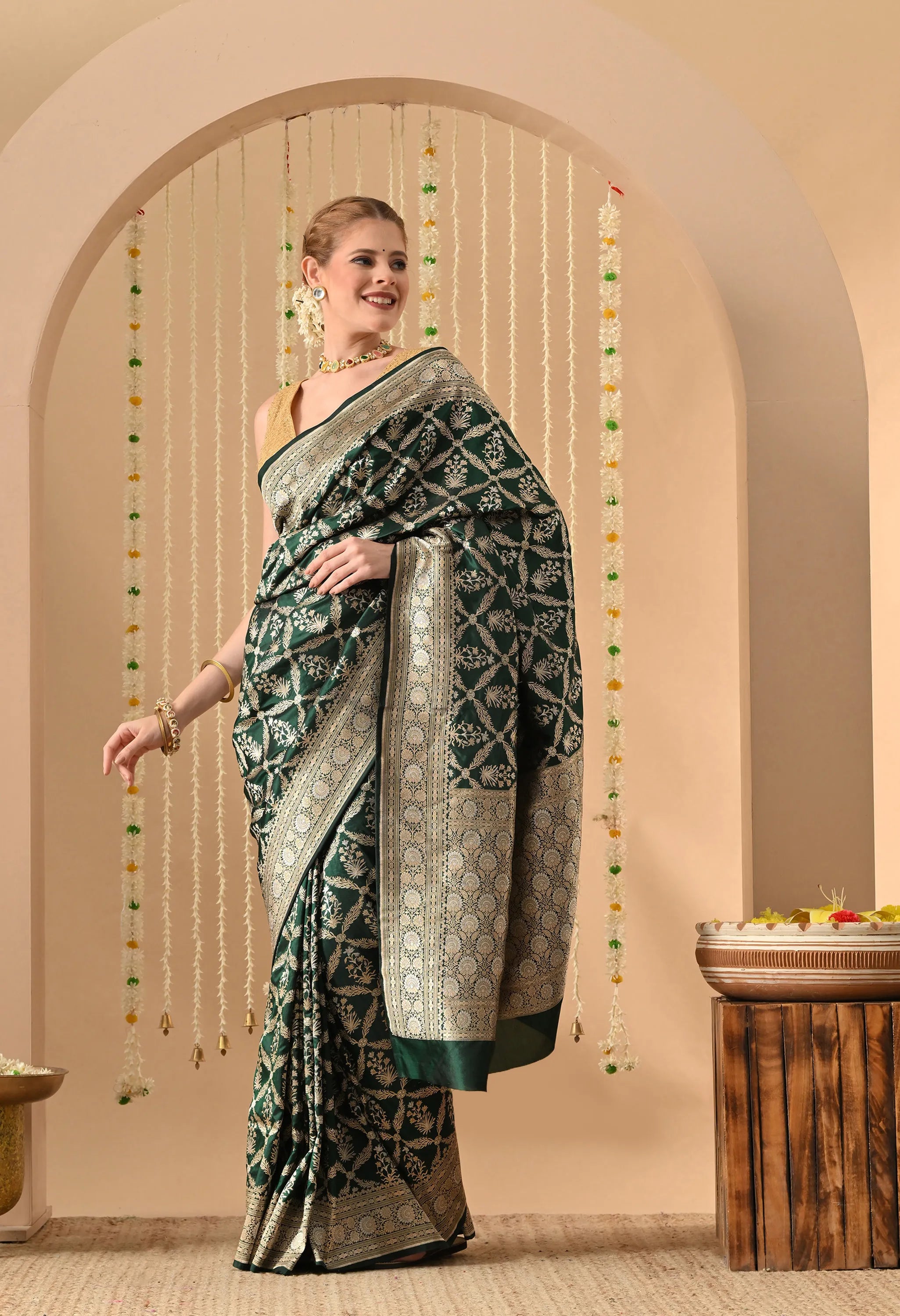 party wear Banarasi silk saree