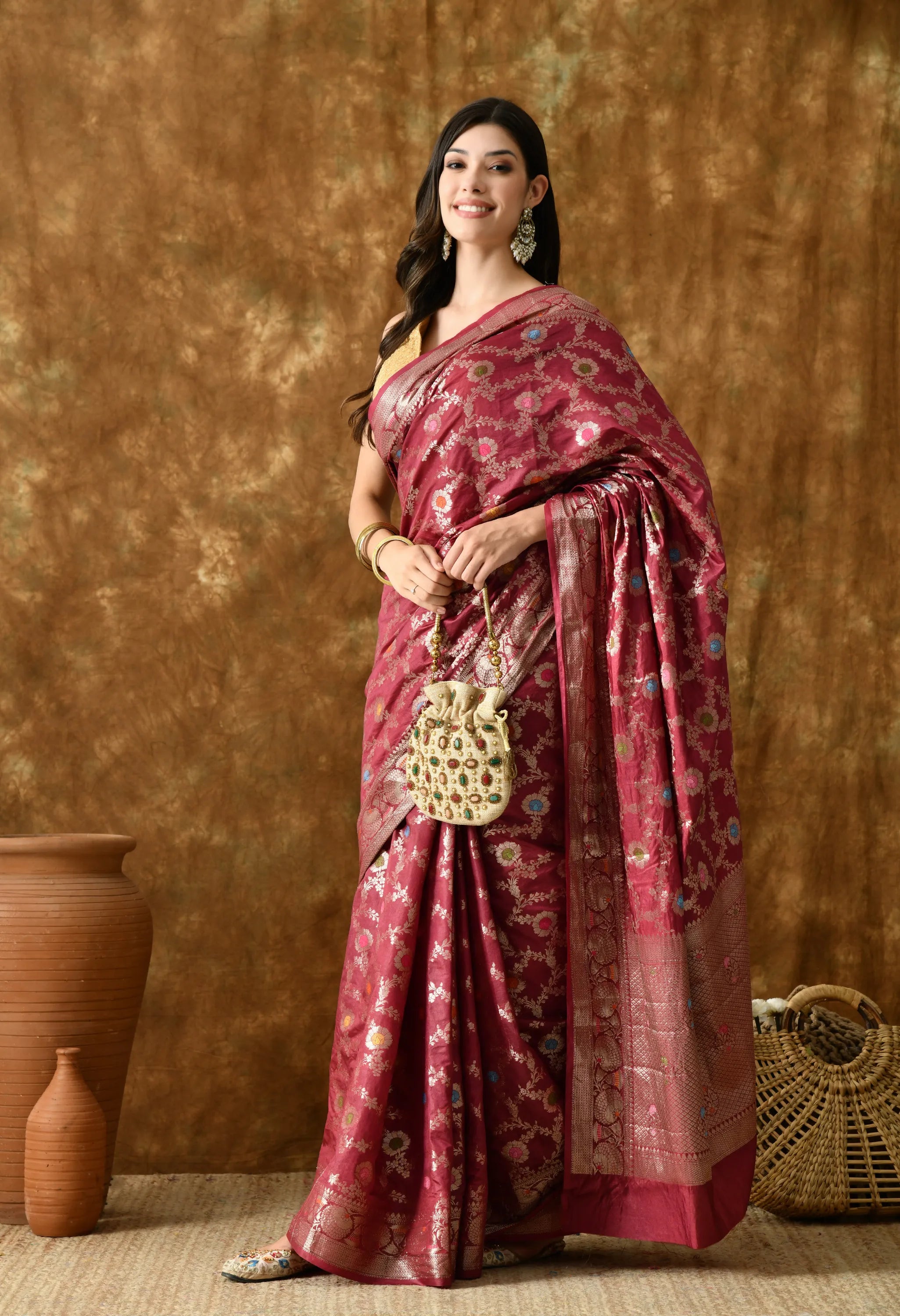 Party and festival red saree trending online