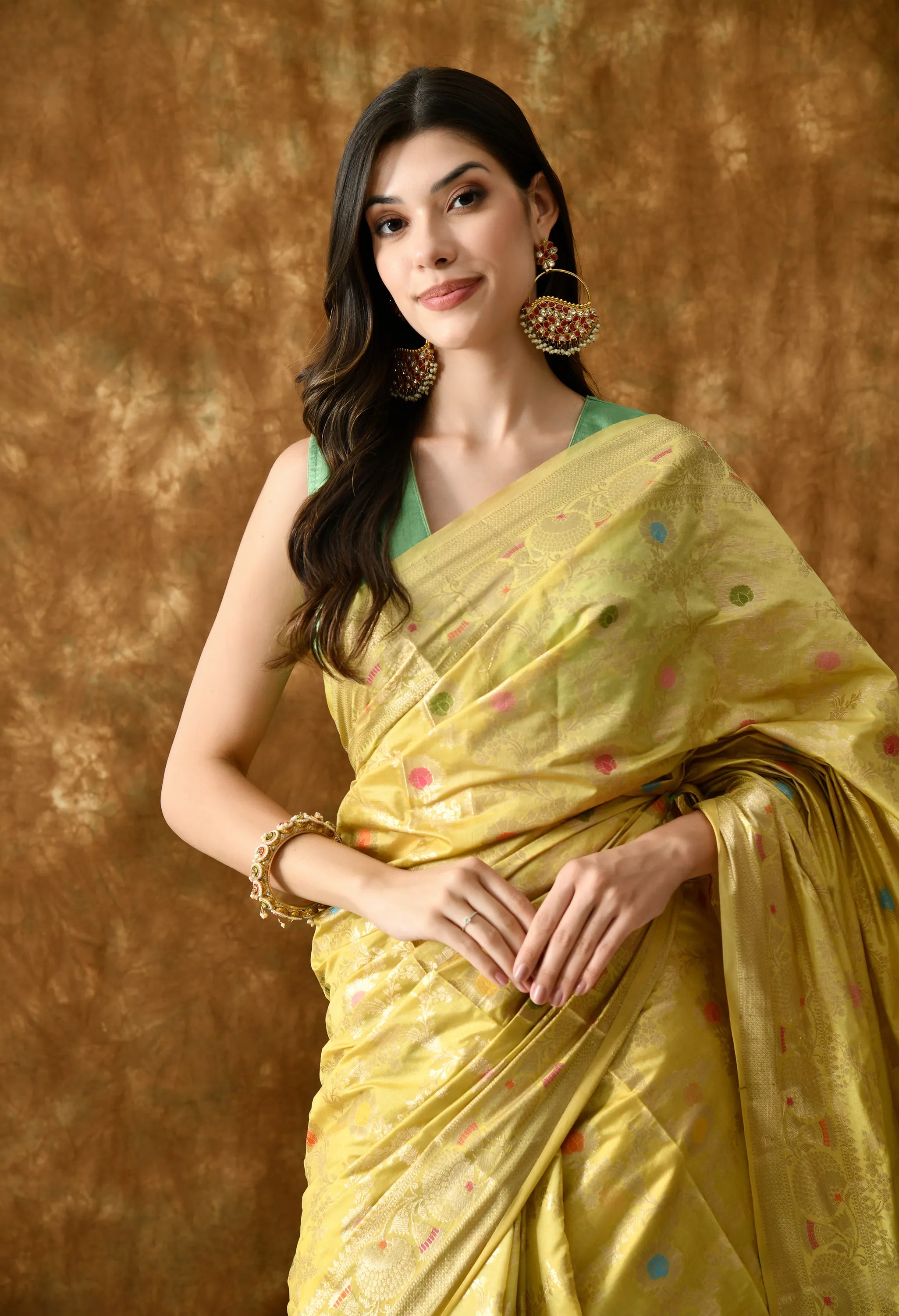 Party and festival yellow saree trending online