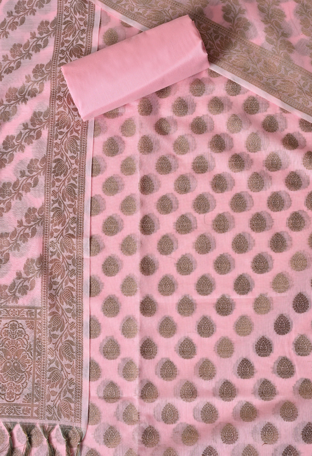 Chanderi cotton unstitched salwar suit