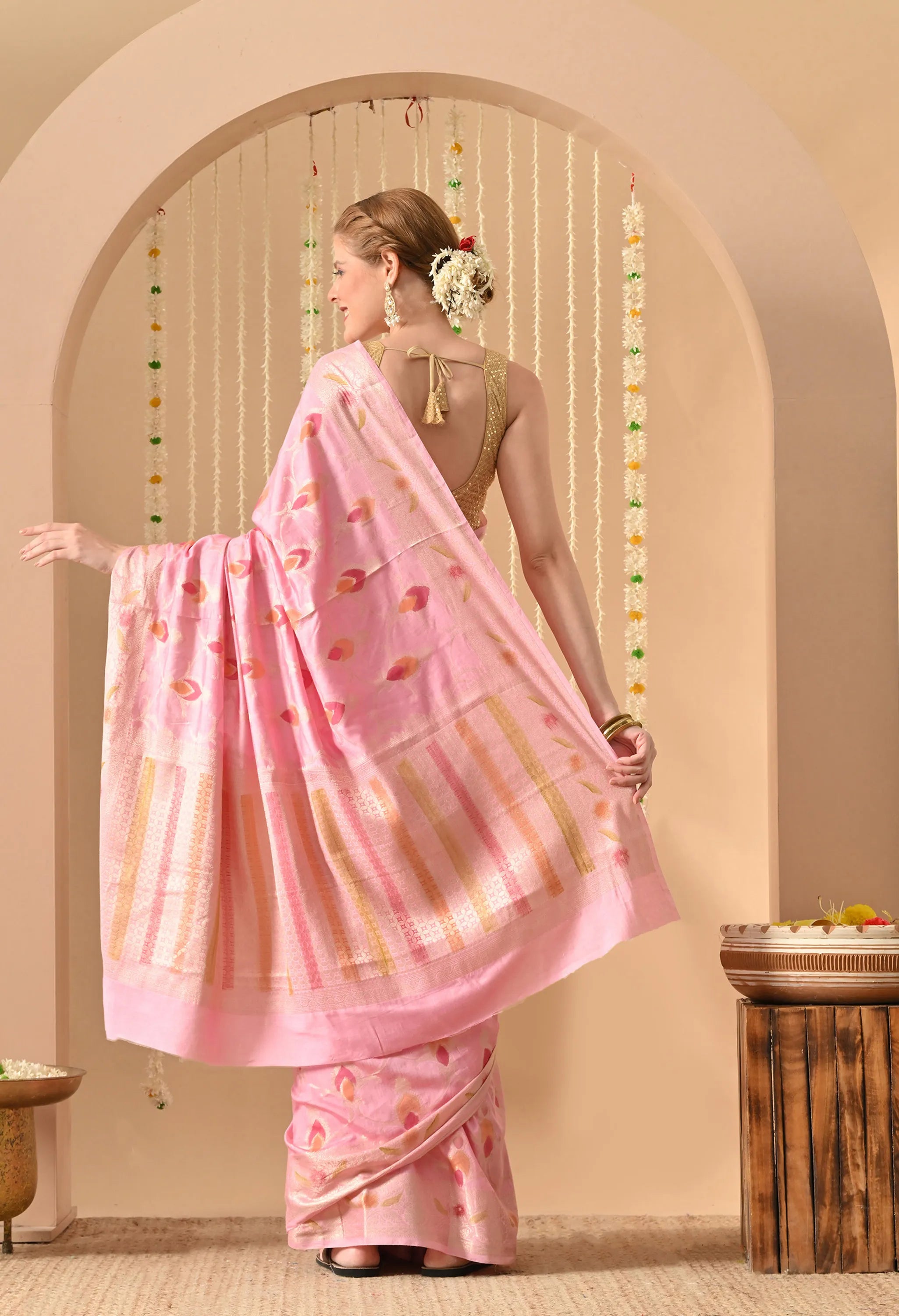 Pink Festival Silk Saree