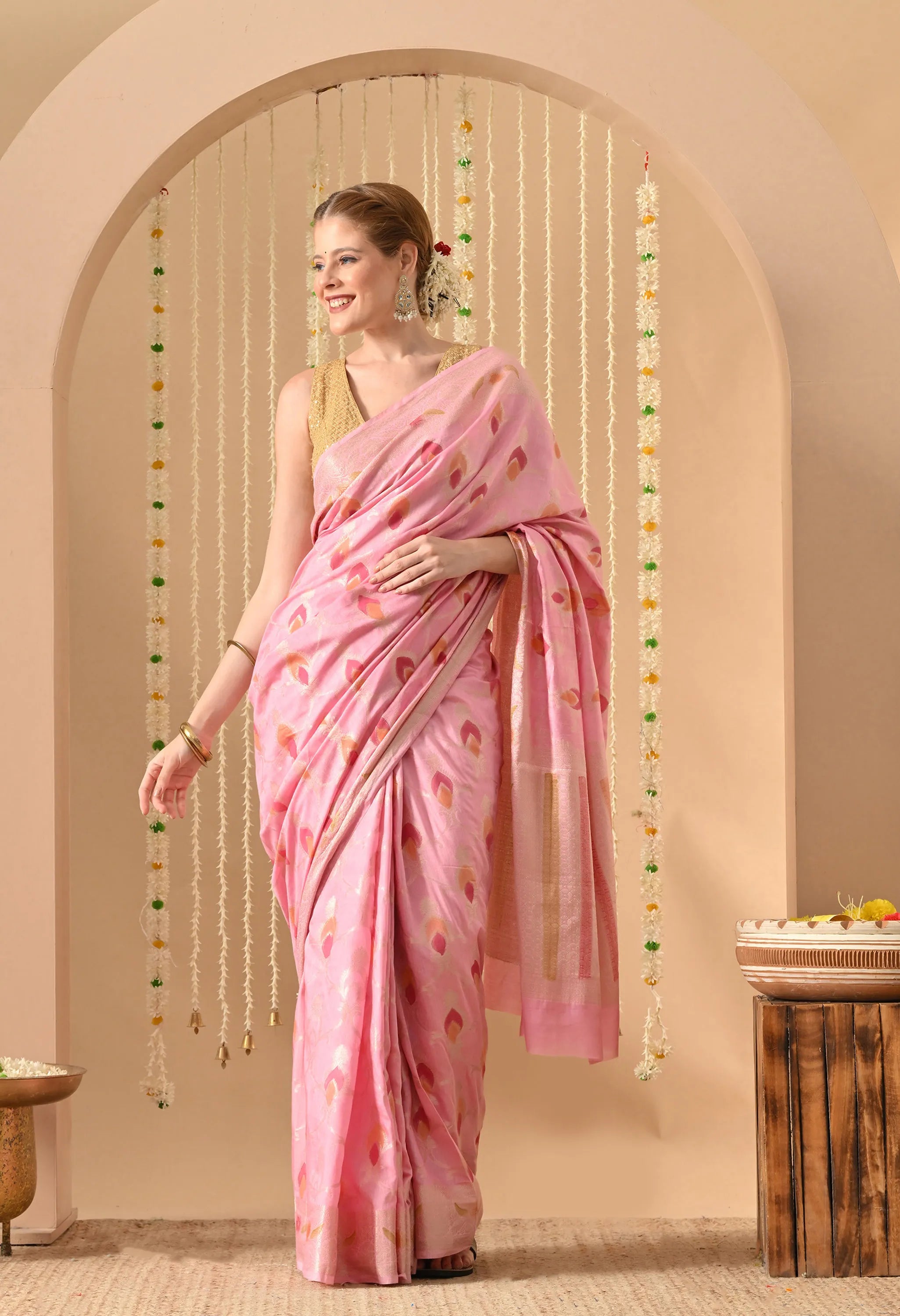 Pink Festival Silk Saree