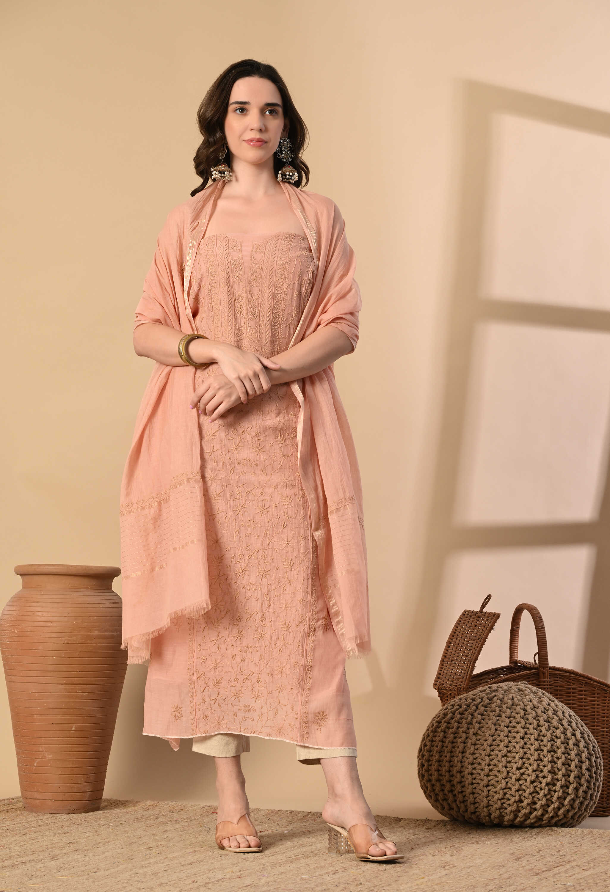 Pure Chanderi Cotton Suit Set
