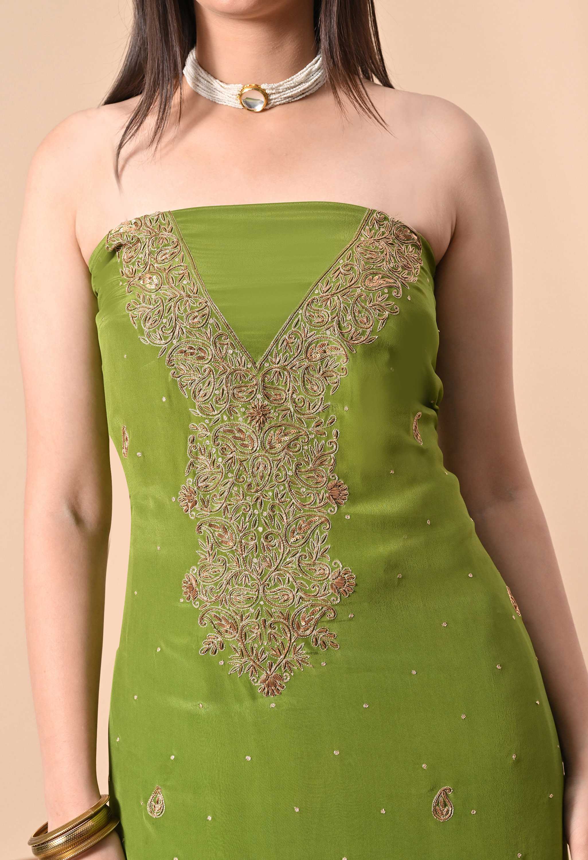 Pure Crepe handwork Suit Set