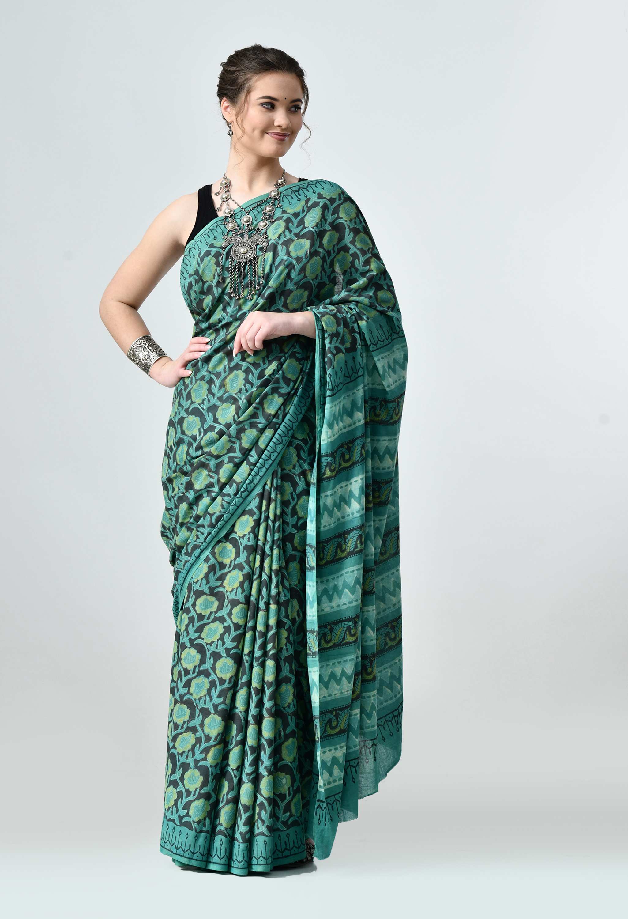 Pure Handblock Cotton Saree