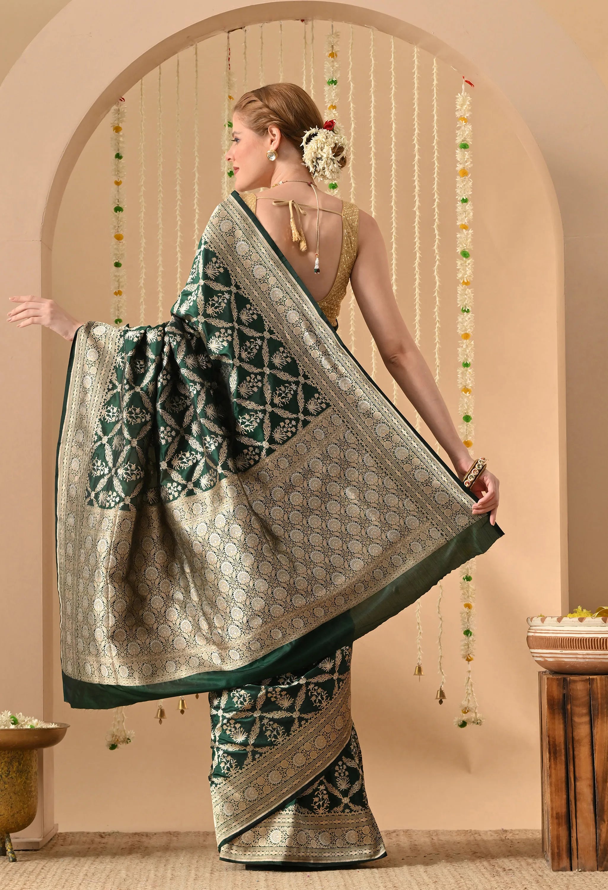 party wear Banarasi silk saree