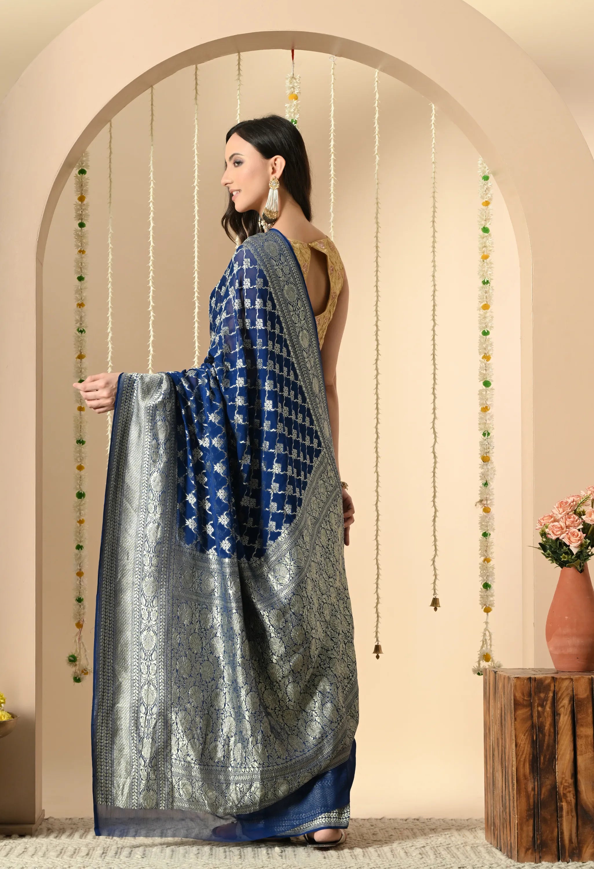 Pure Khadi Georgette Saree