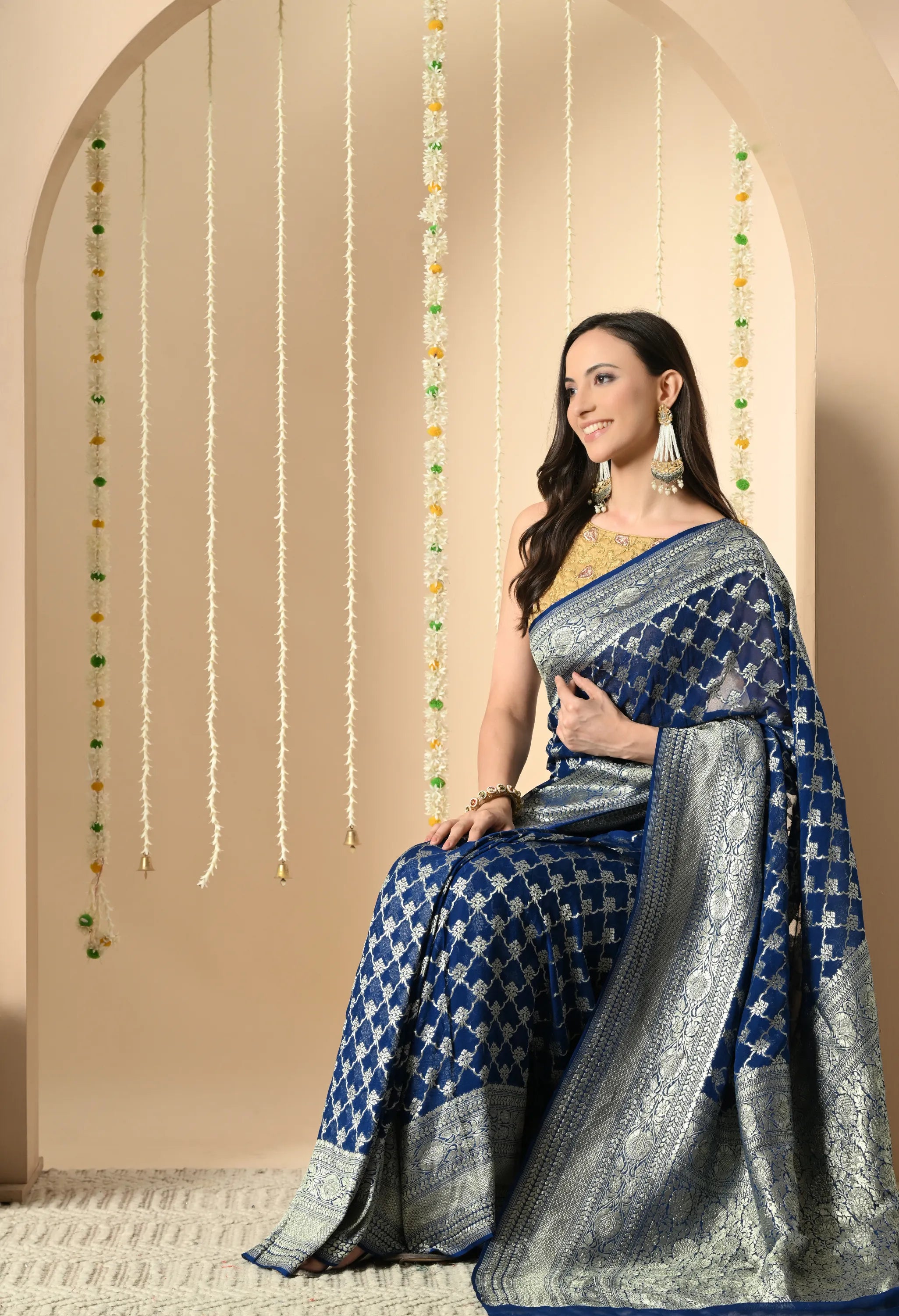 Pure Khadi Georgette Saree