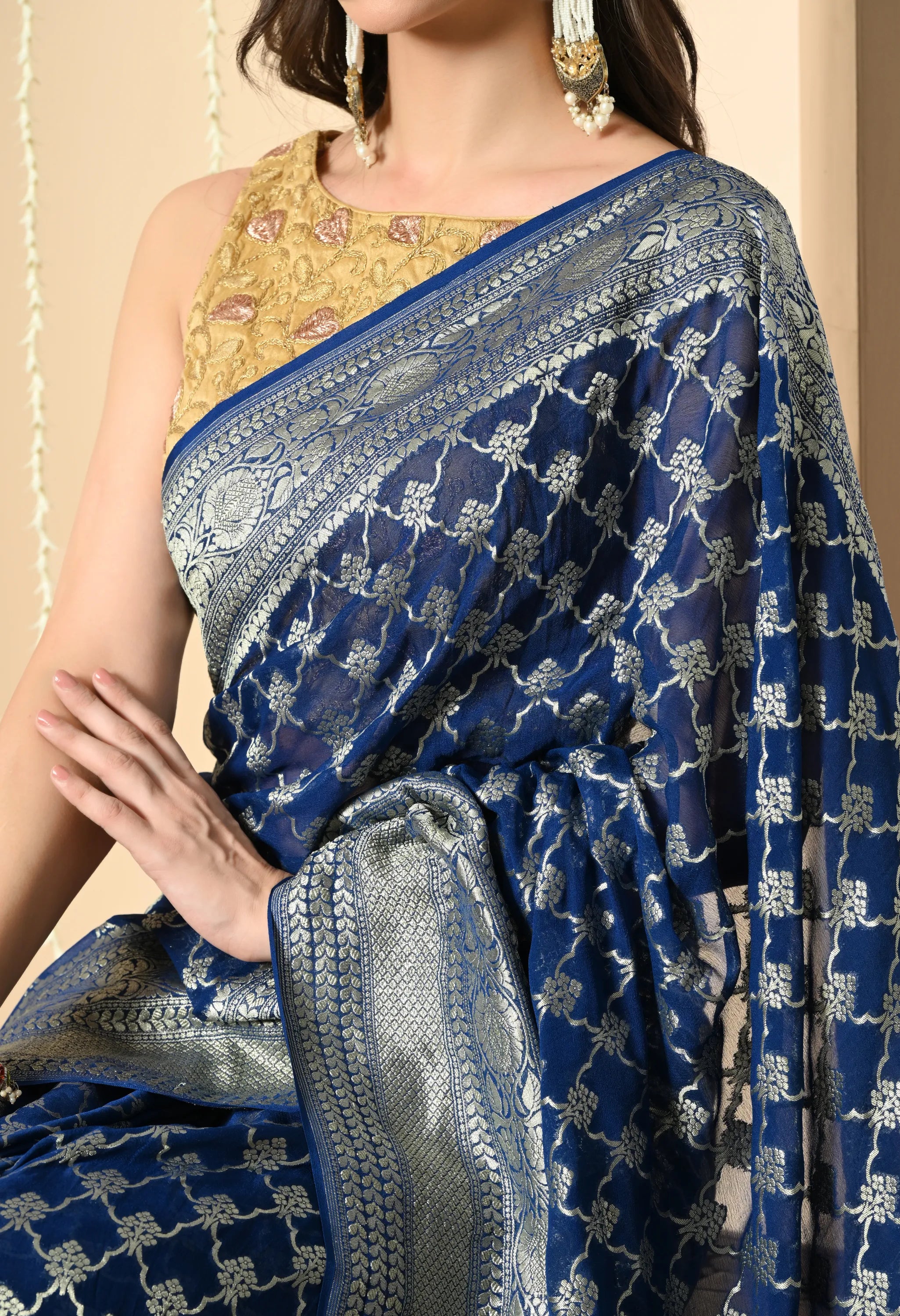 Pure Khadi Georgette Saree