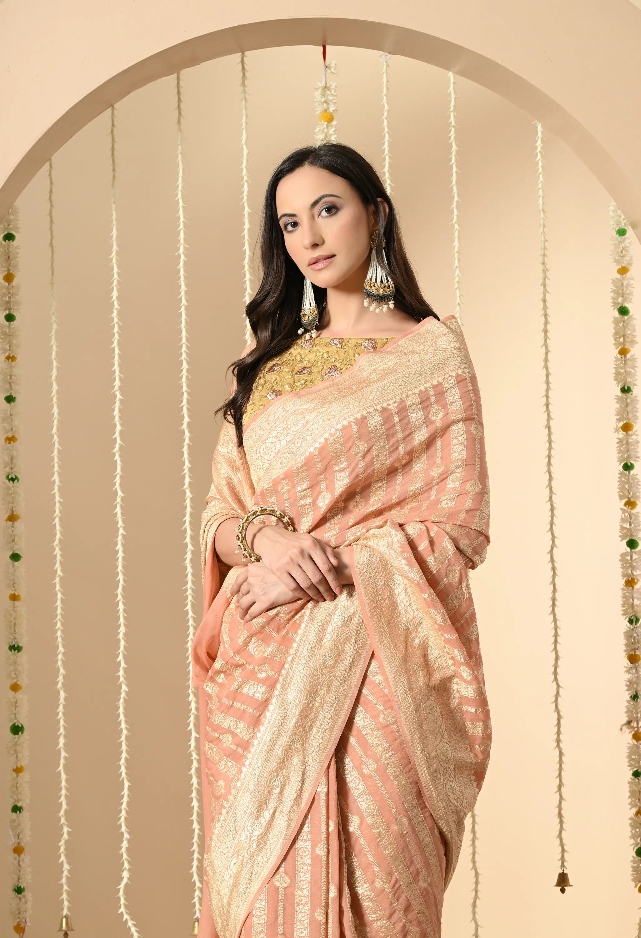 Pure Khadi Georgette Saree