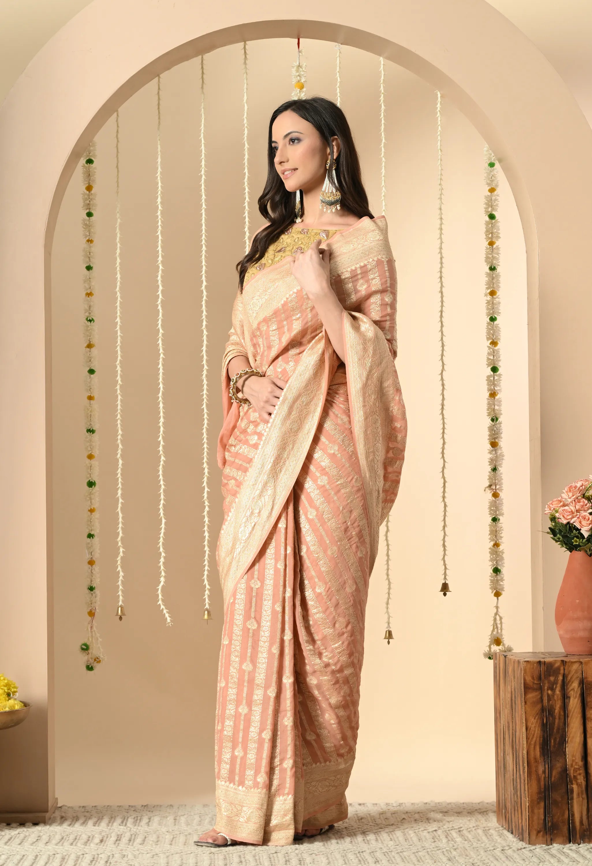 Pure Khadi Georgette Saree