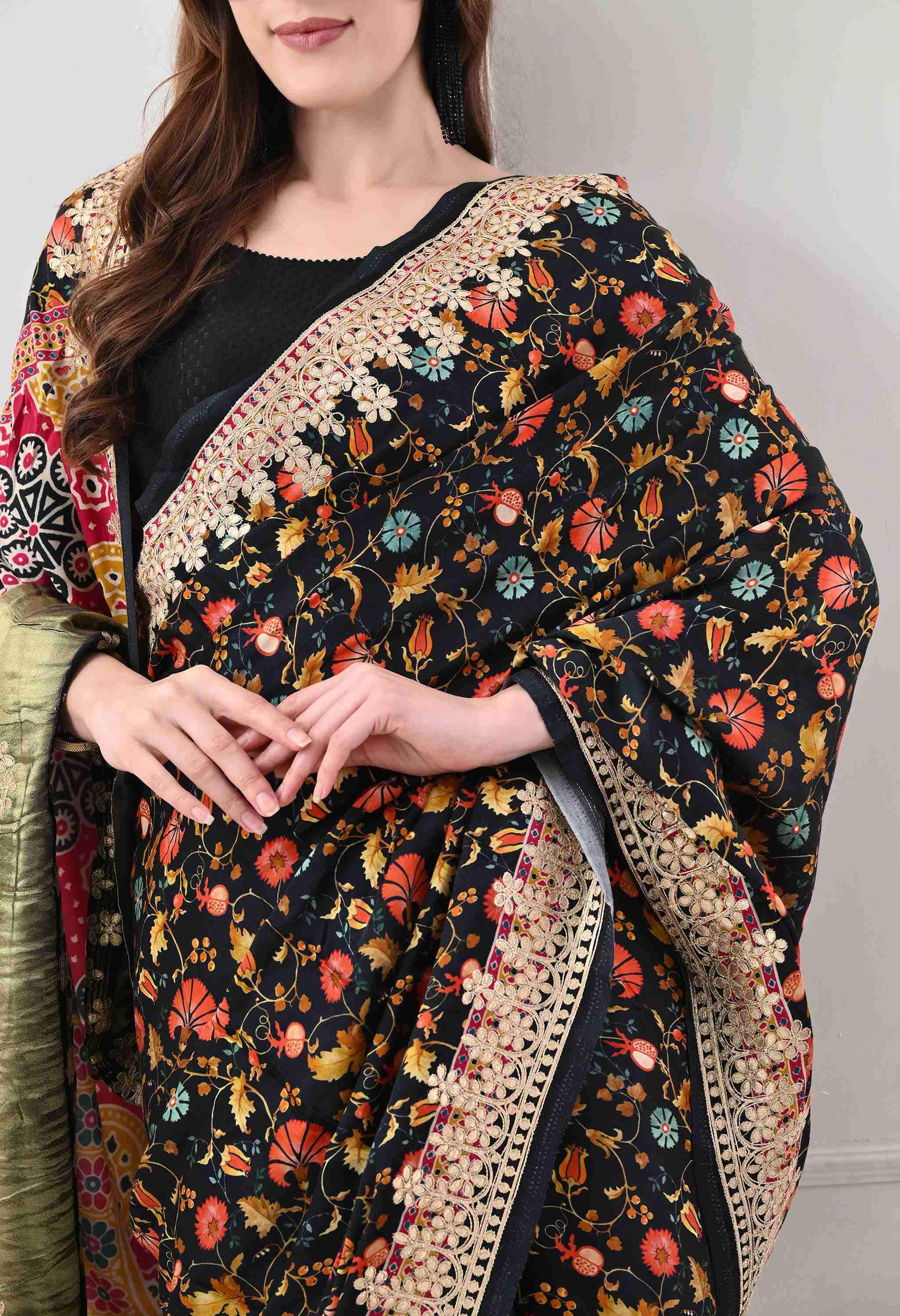 Pure Modal silk black saree