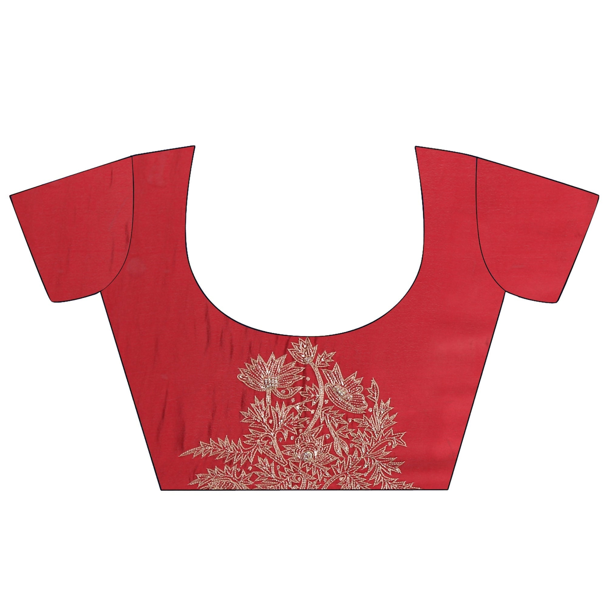 Pure crepe Red Saree Online 