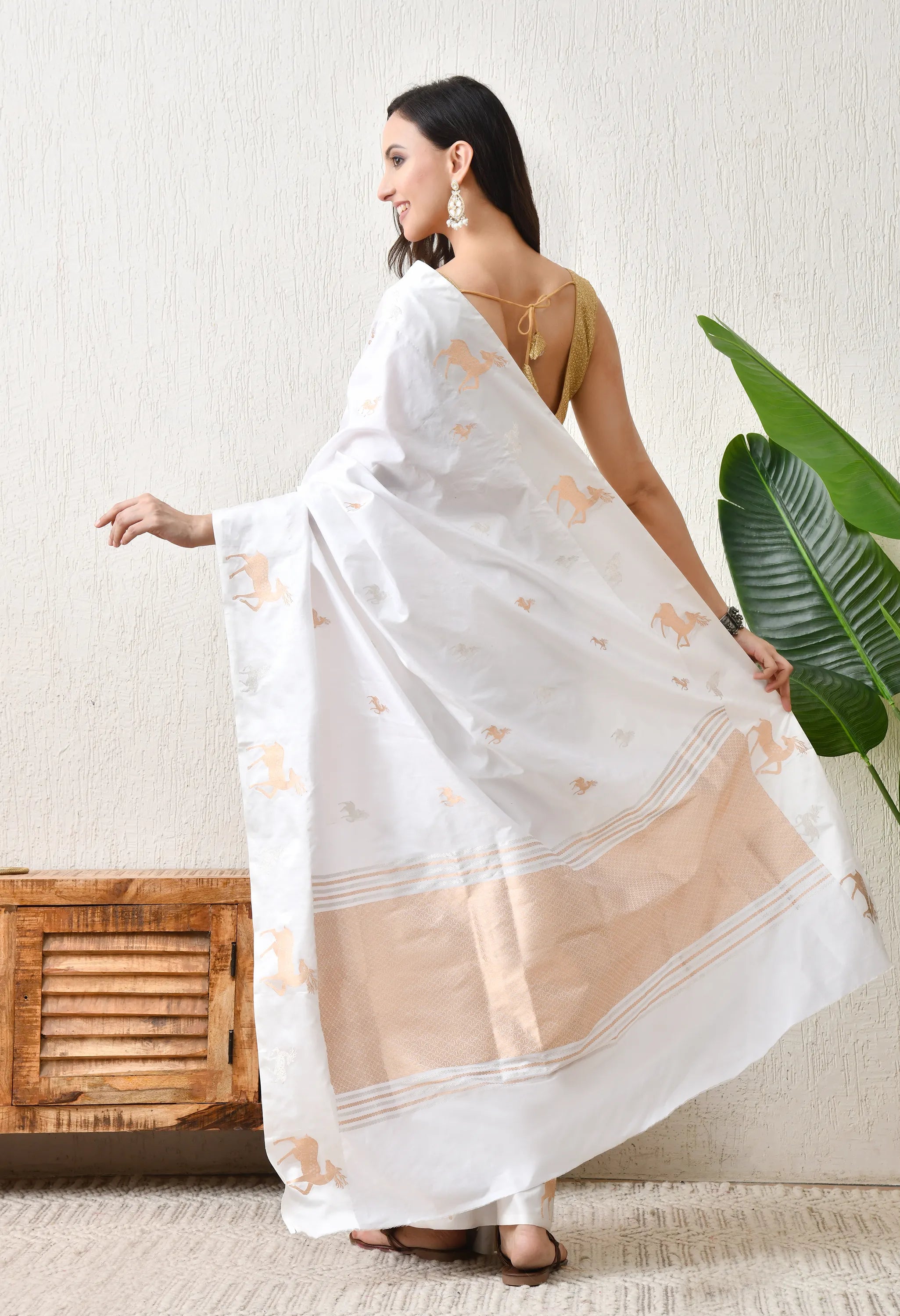 Pure katan Silk Handwoven Saree