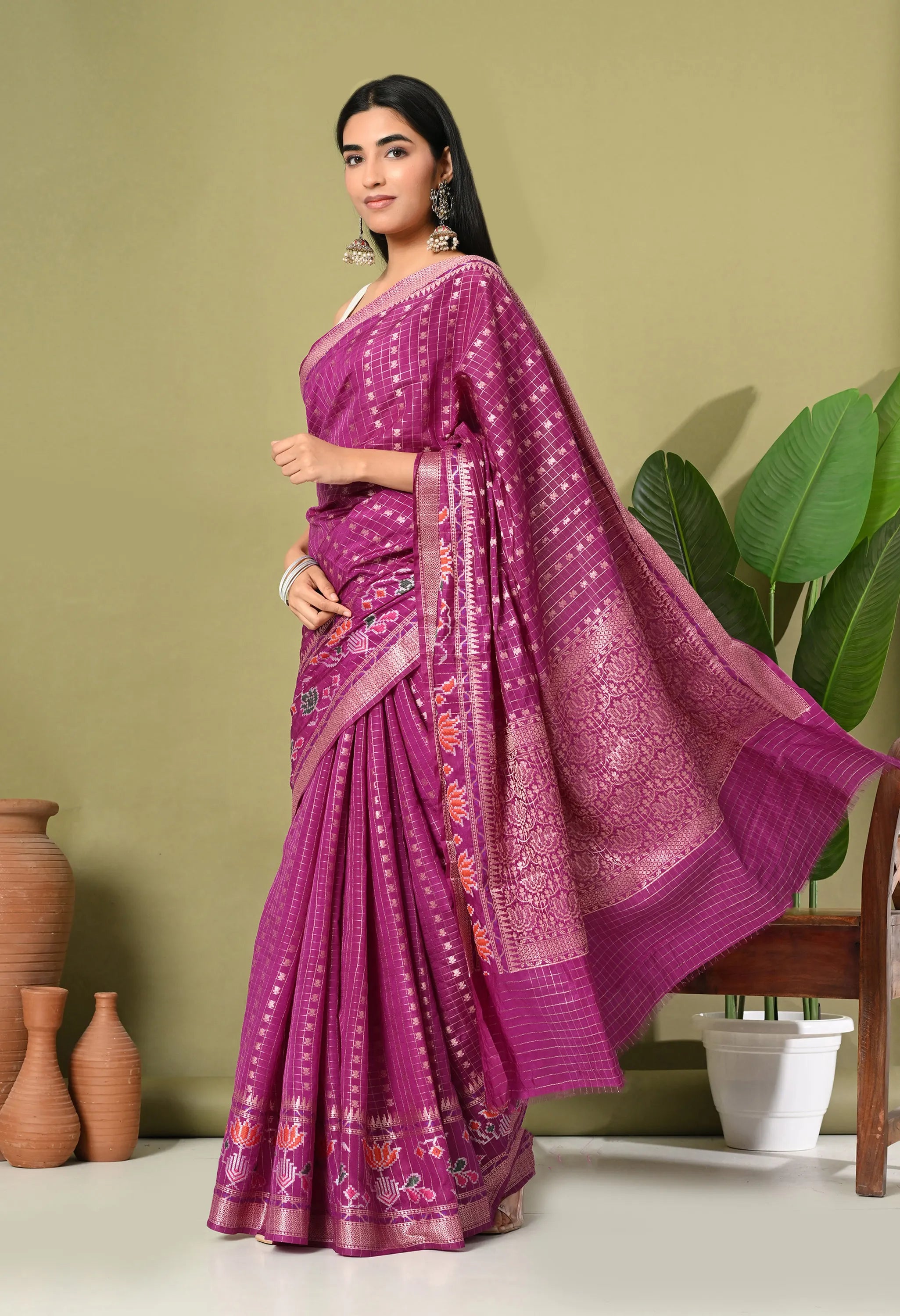 Purple Designer Silk Saree