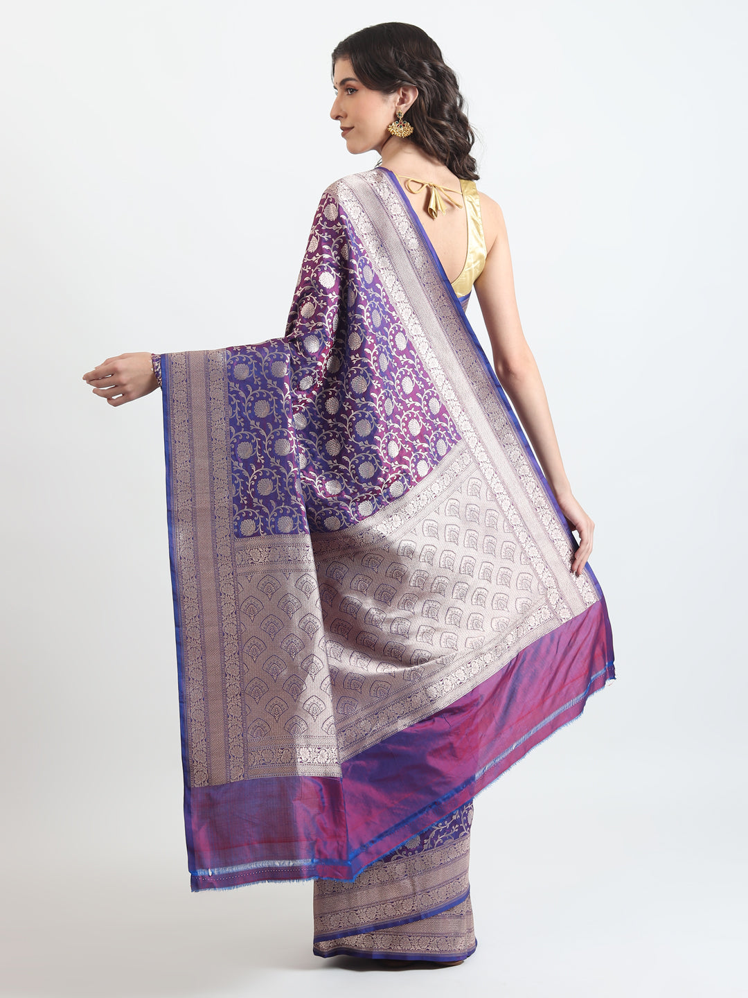 Purple Katan Silk Saree