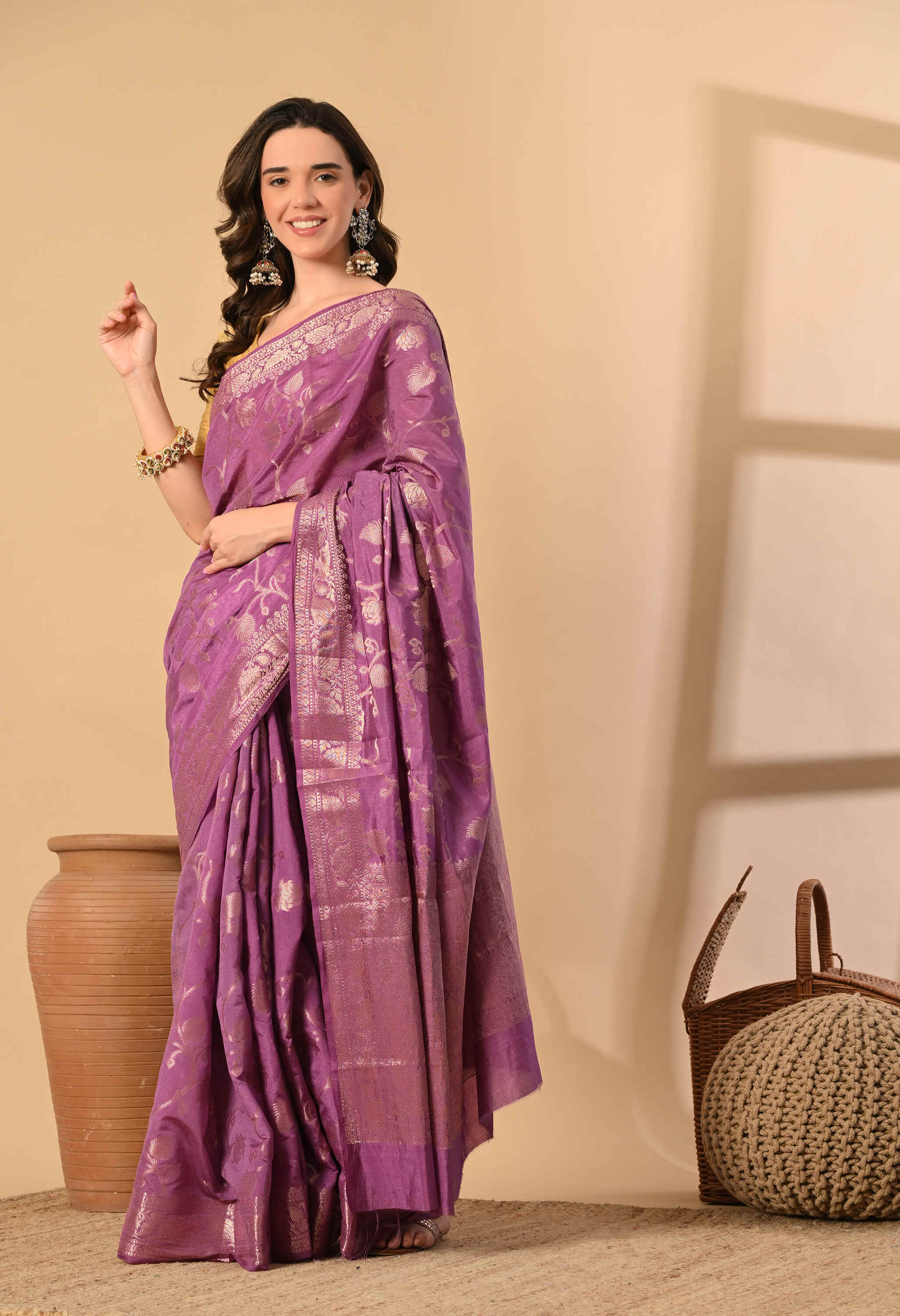 Purple Silk Saree