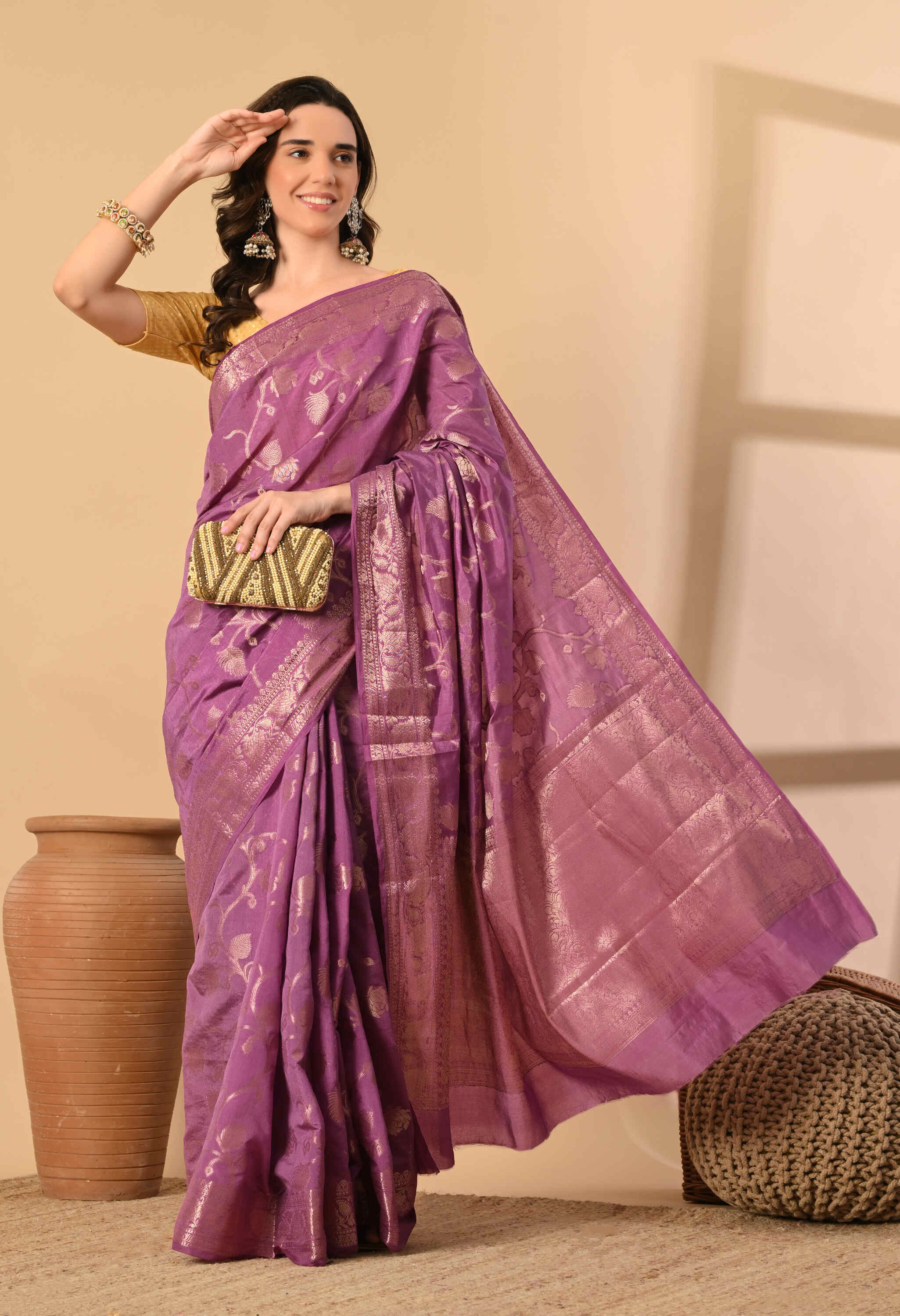 Purple Silk Saree