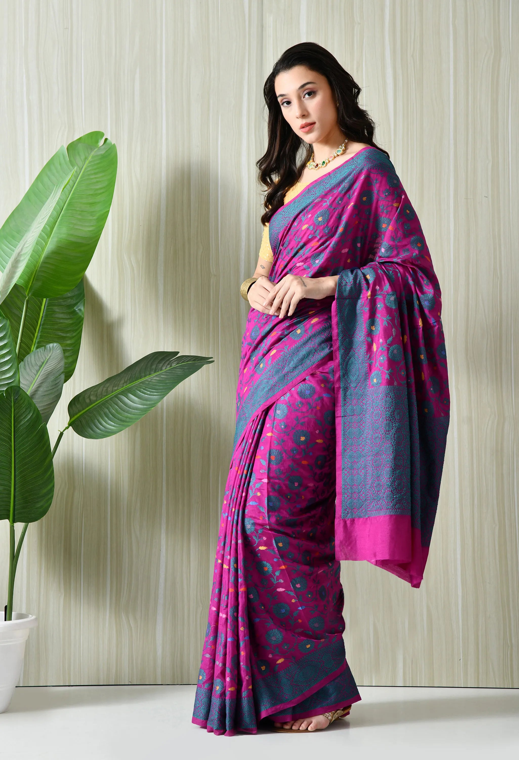 Purple silk saree Online