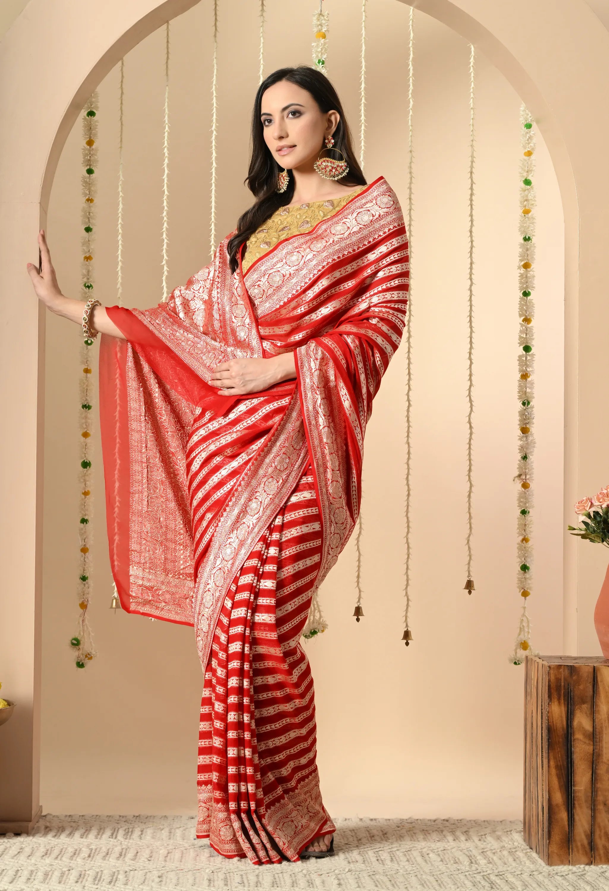 Handloom zari sarees for women