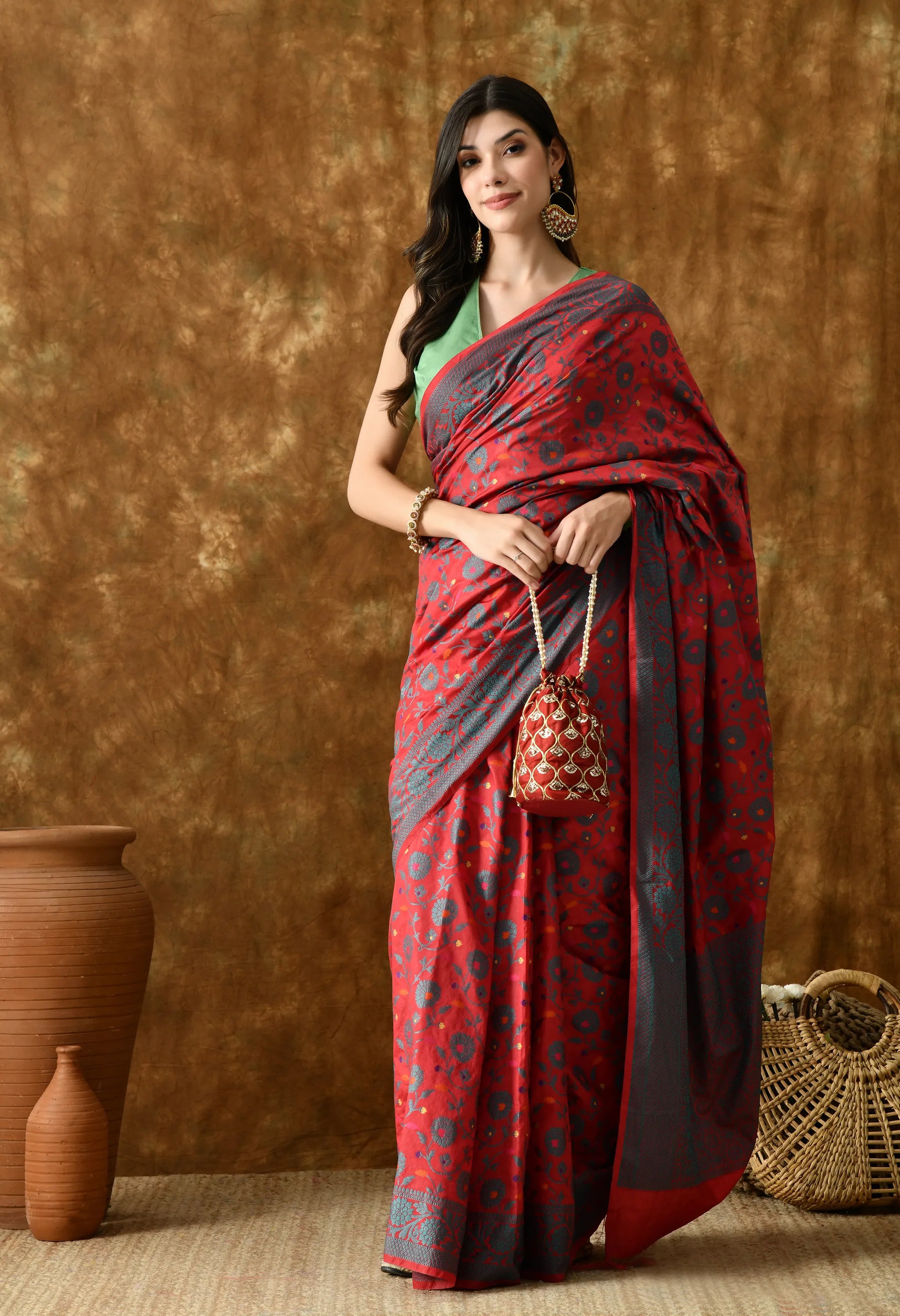 Maroon Soft Silk Saree