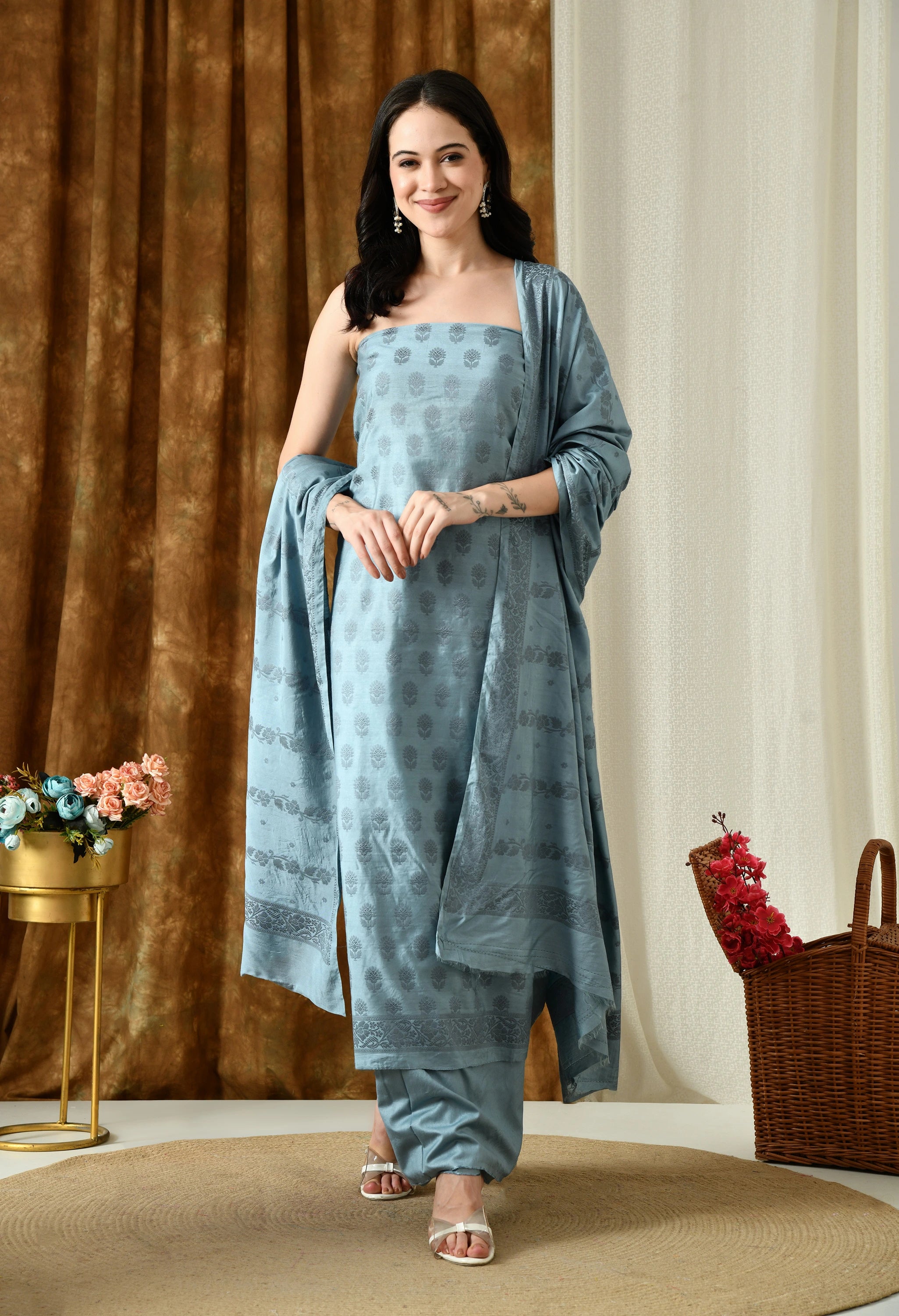 Silk suit set for women