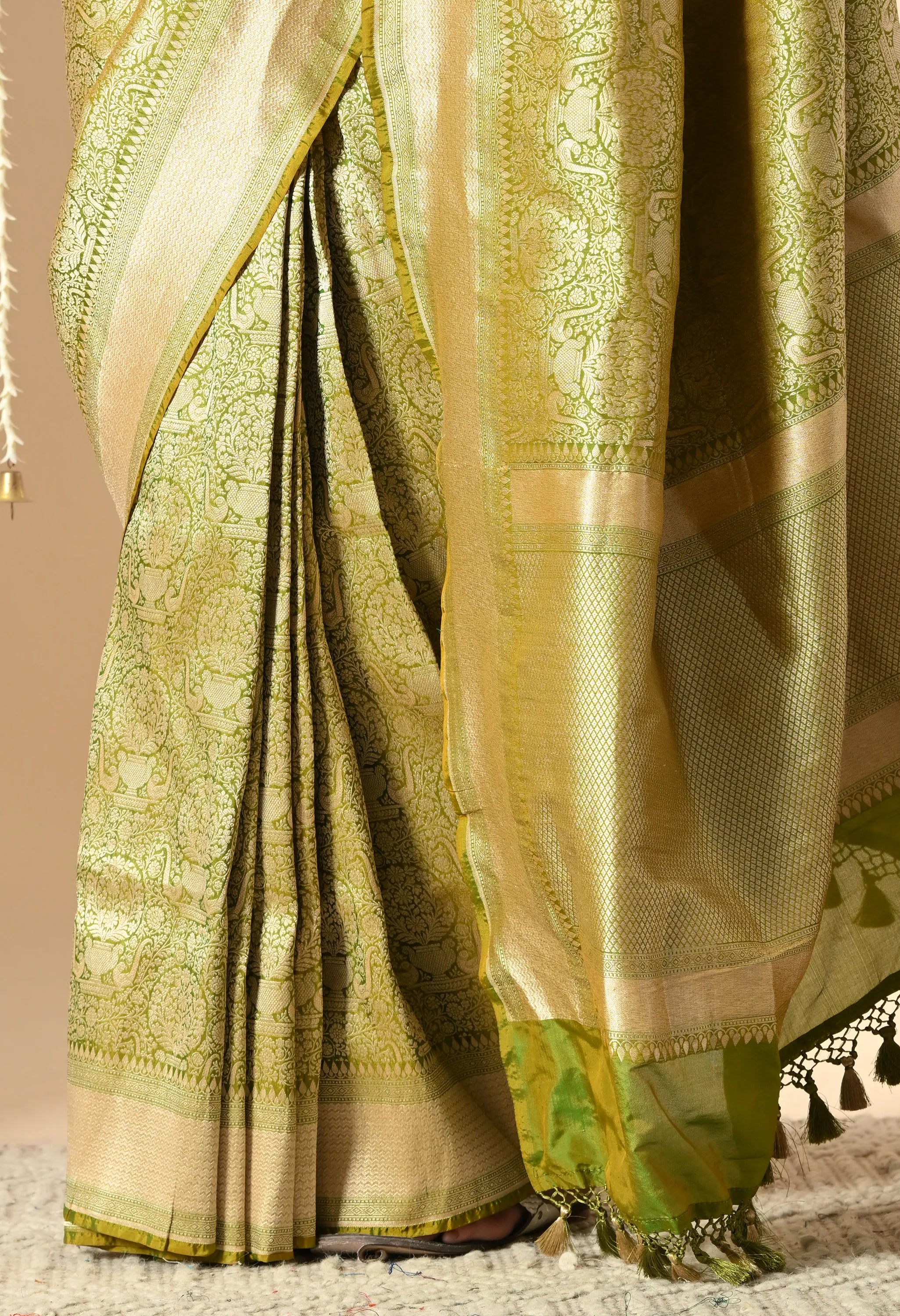 handloom katan silk Green saree