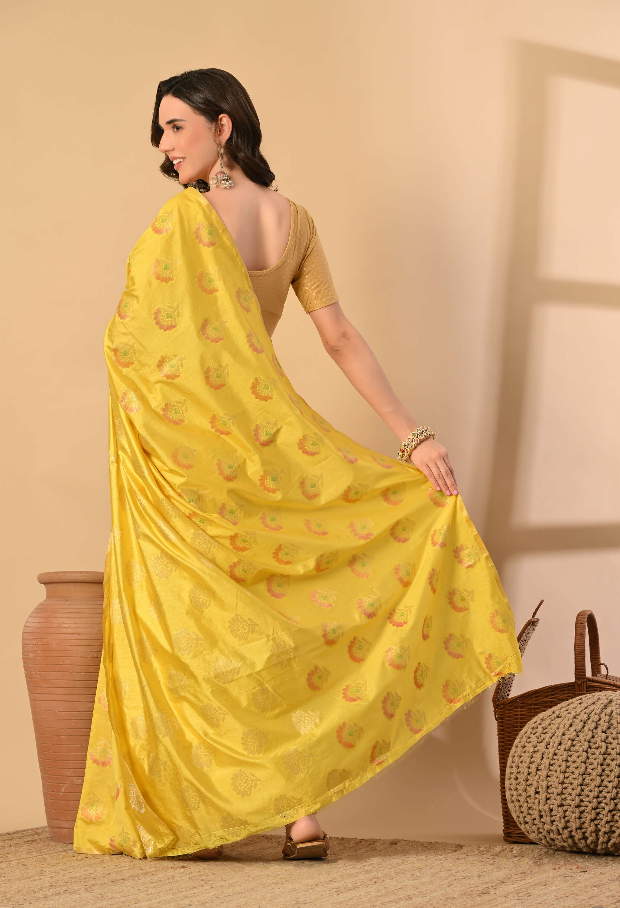 Best Party Wear Silk yellow Saree 