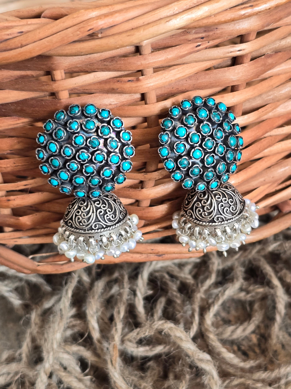Rakhi Silver Earrings Best Offers | Festival | COD