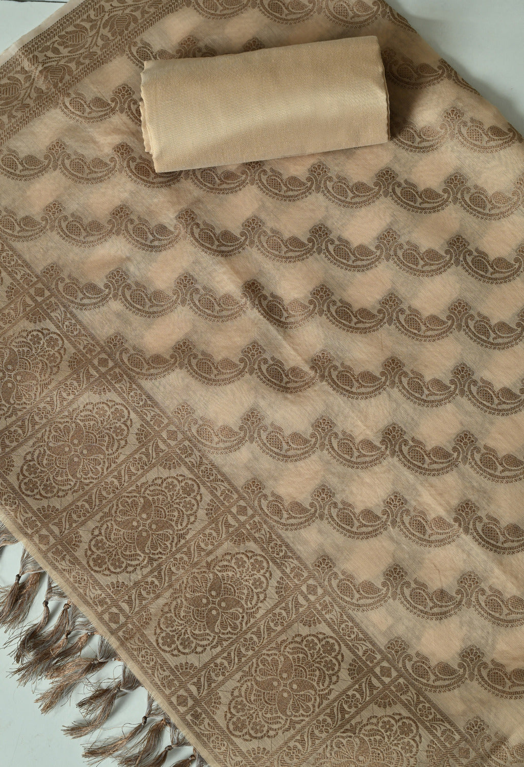 Stylish Chanderi cotton suit set