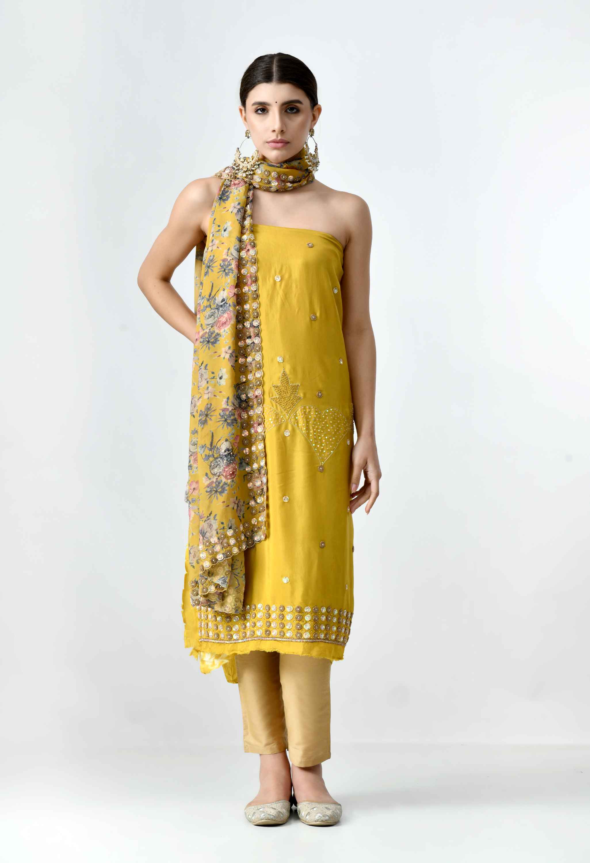 Stylish Handwork Crepe Suit