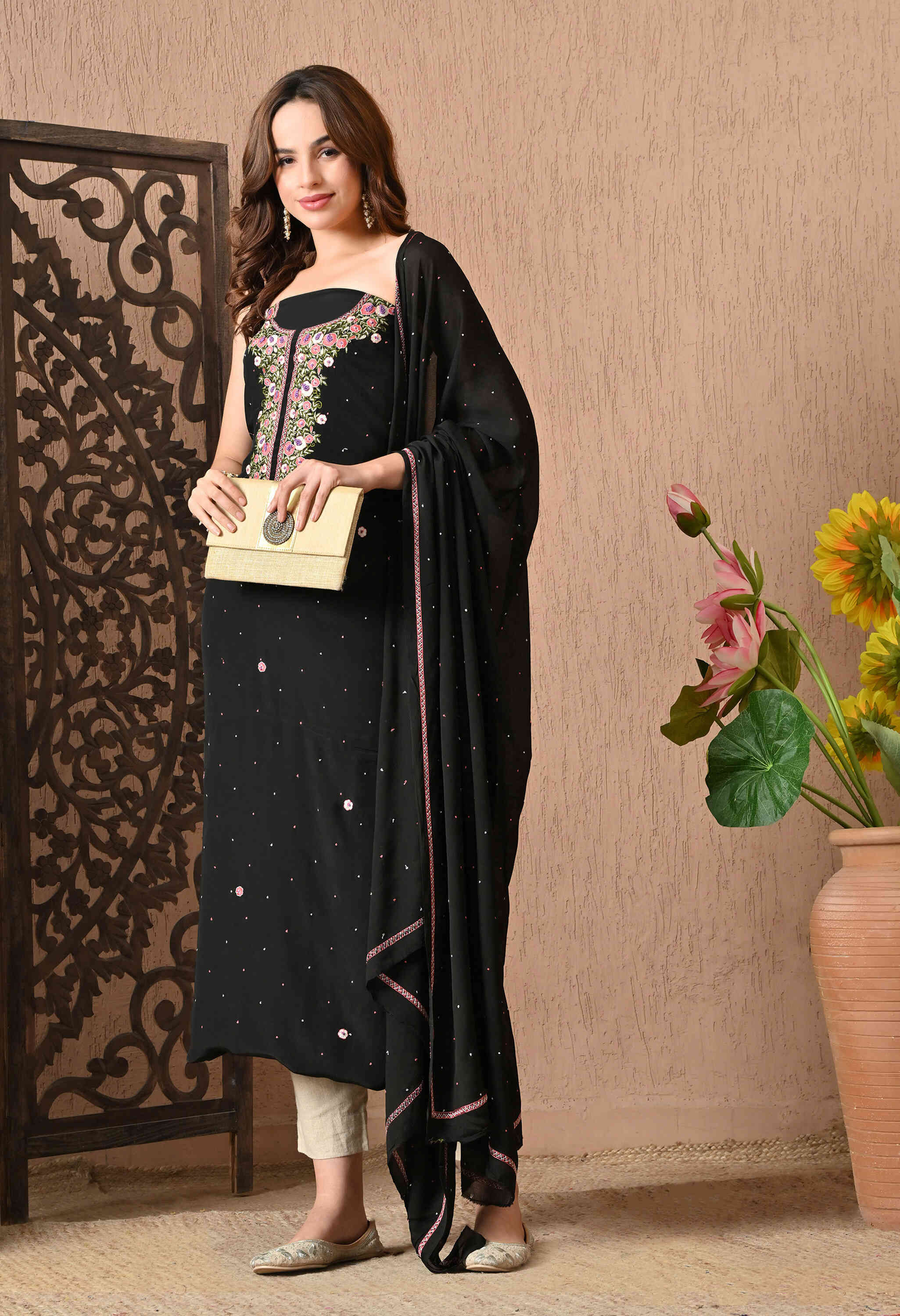 Handwork Crepe Suit Sets