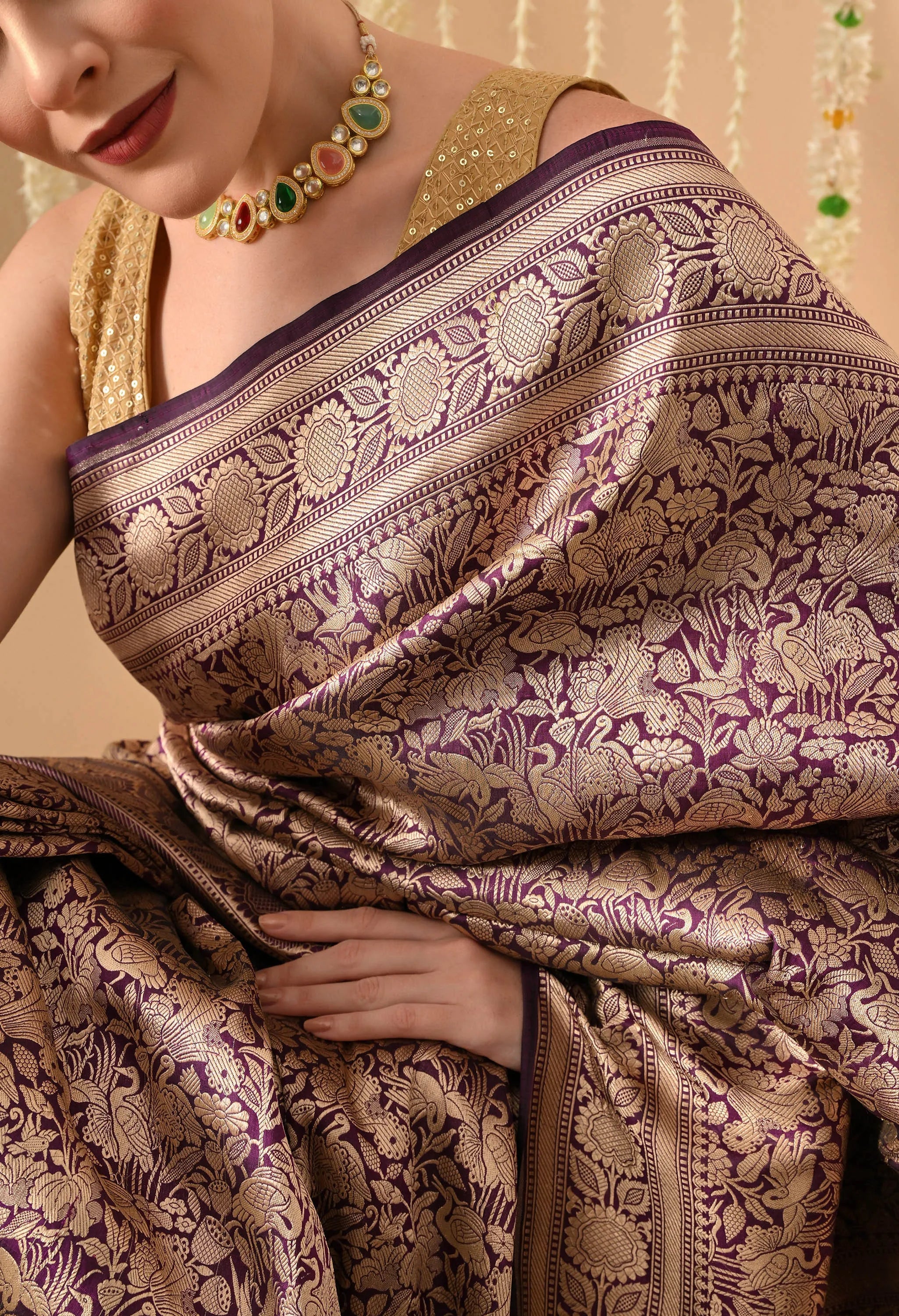 traditional Katan silk saree for festive wear