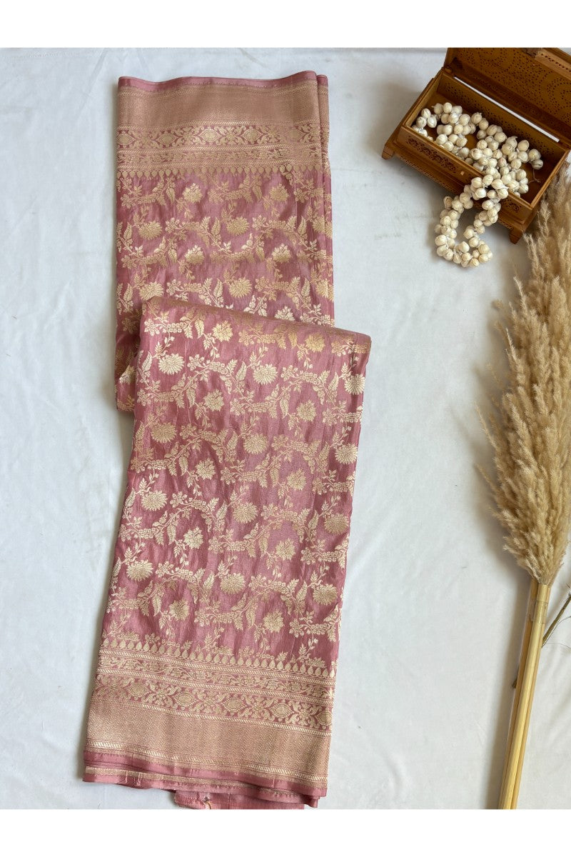 Best Party Wear Peach Kataan Silk Saree