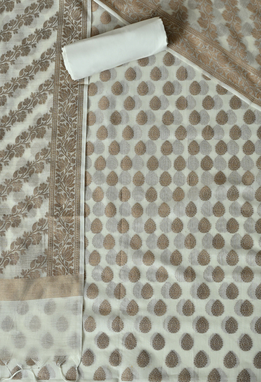 Chanderi cotton unstitched salwar suit