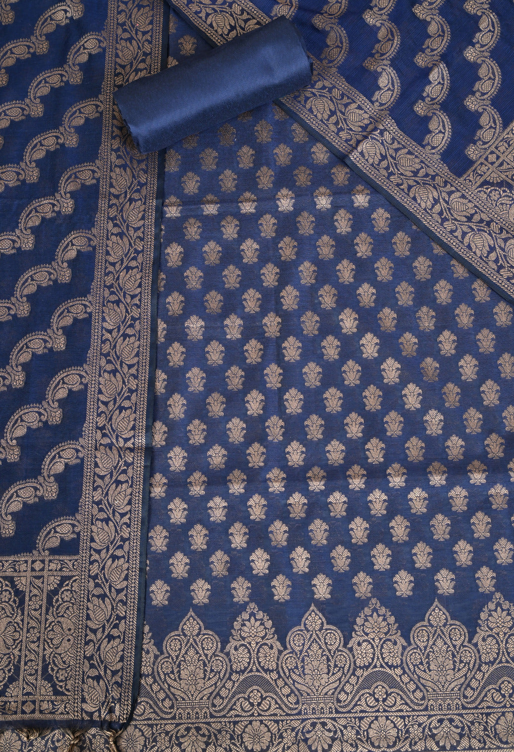 Zari work Chanderi cotton suit