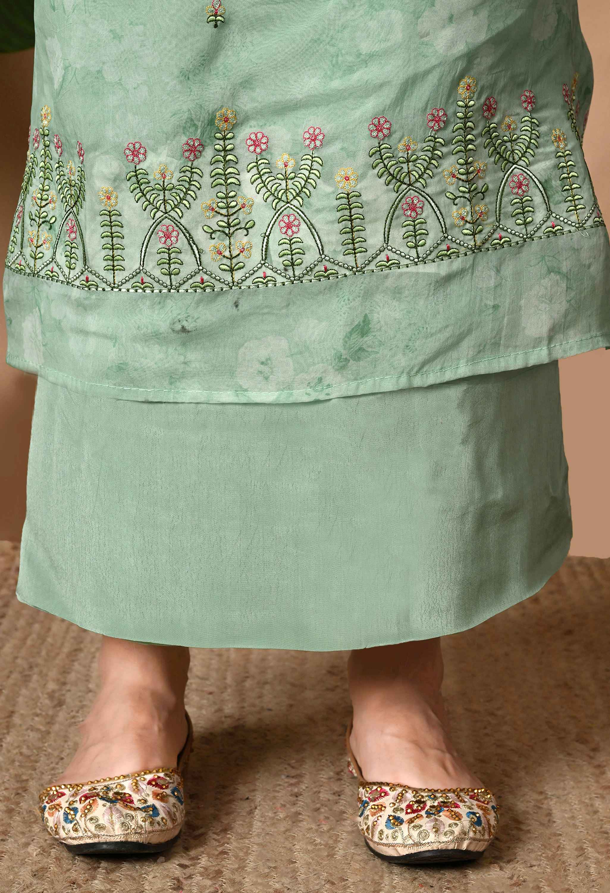 Organza embroidered suits