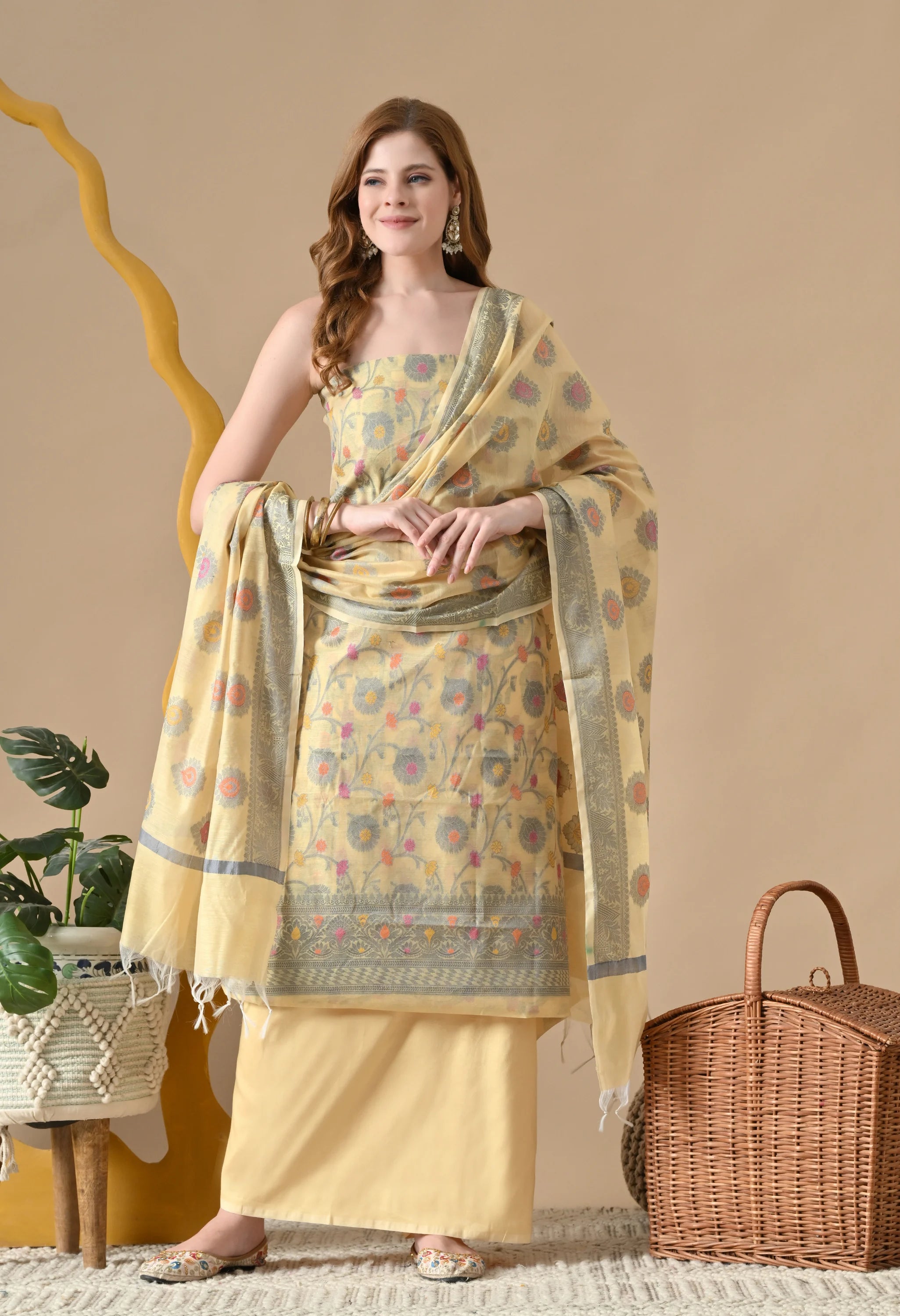 festive chanderi cotton suit for women


