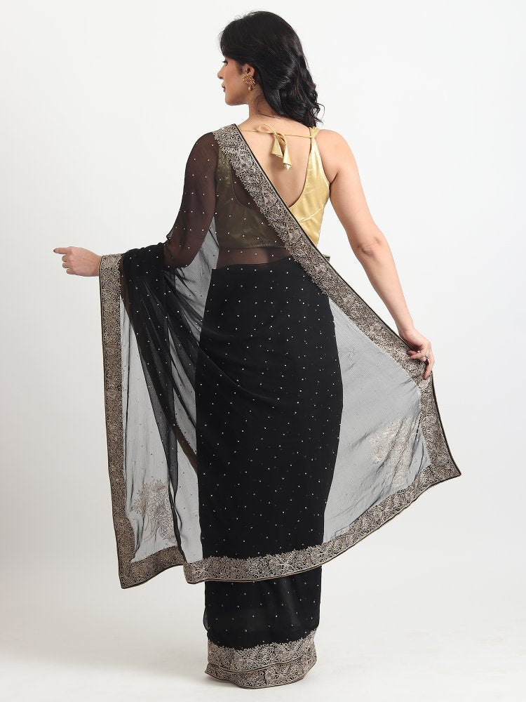 Best Party Wear Black Saree