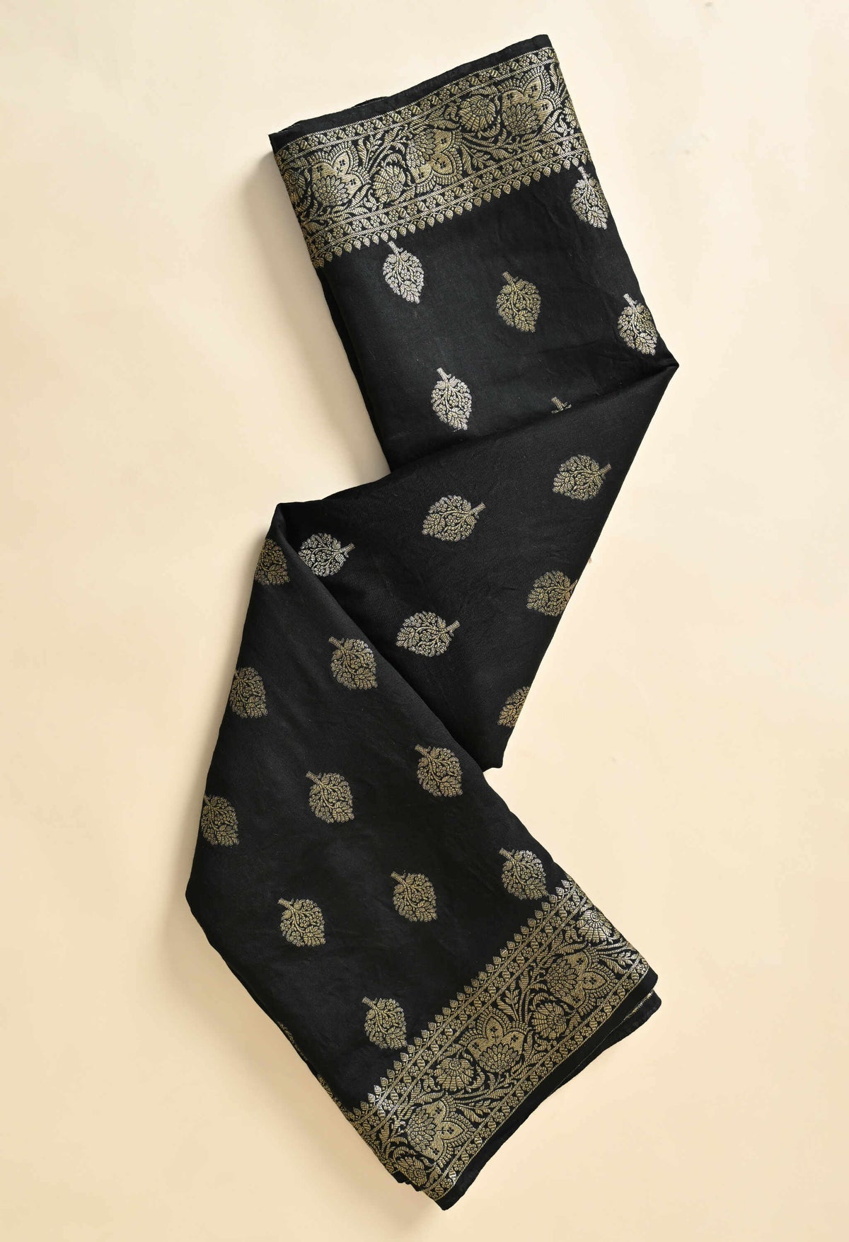 Beautiful Black Banarasi Silk Saree