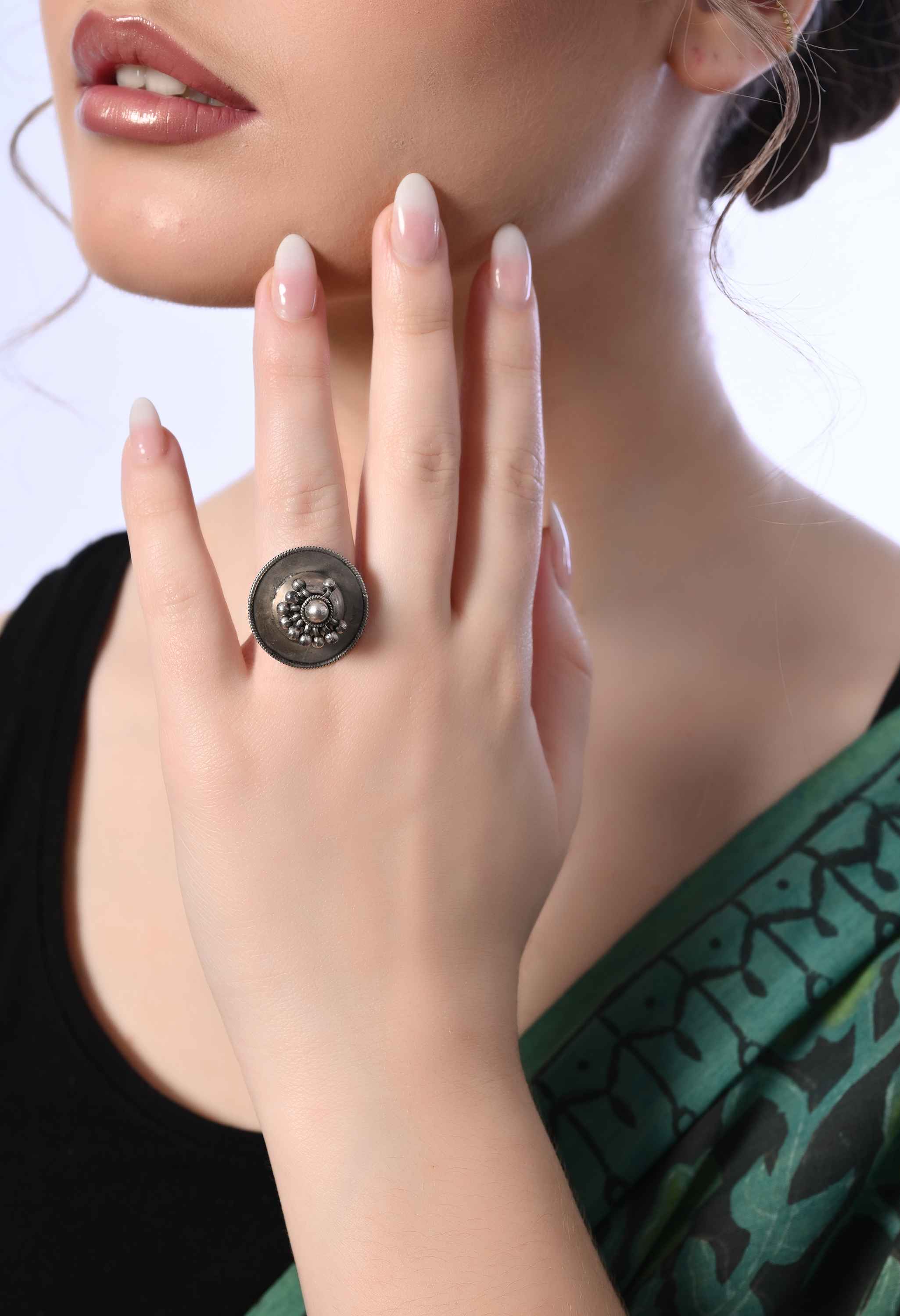 Cocktail Pure Silver Ring Women