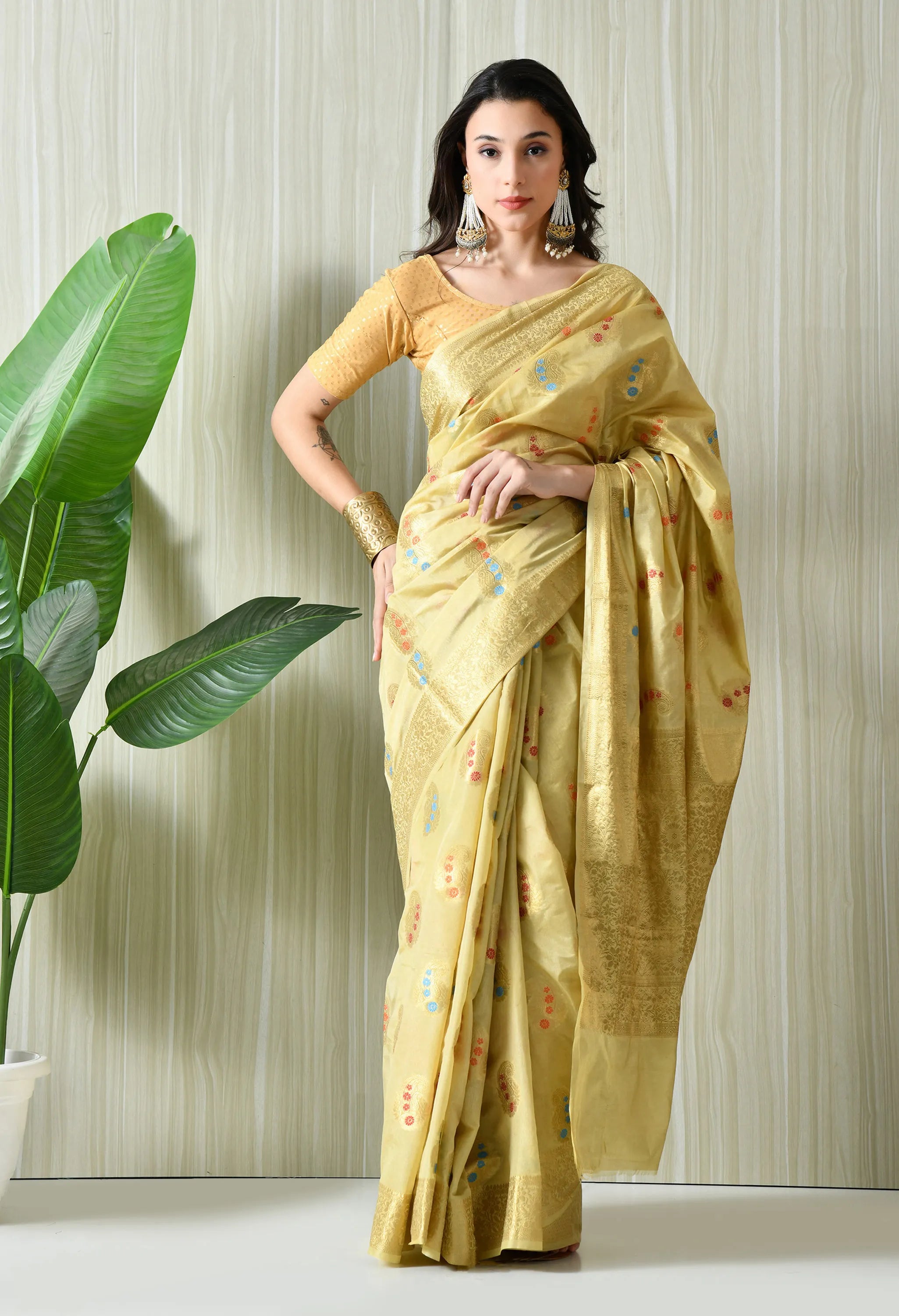 buy silk yellow saree online India