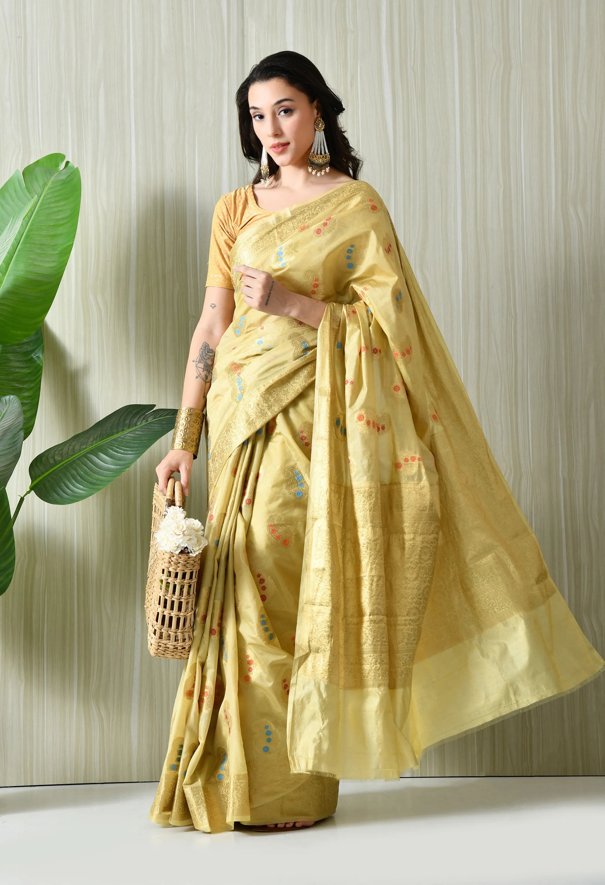 buy silk yellow saree online India