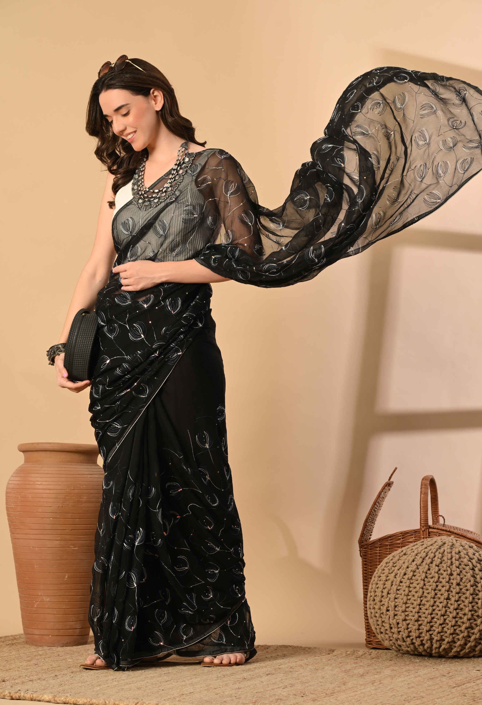 Best Party Wear Black Saree
