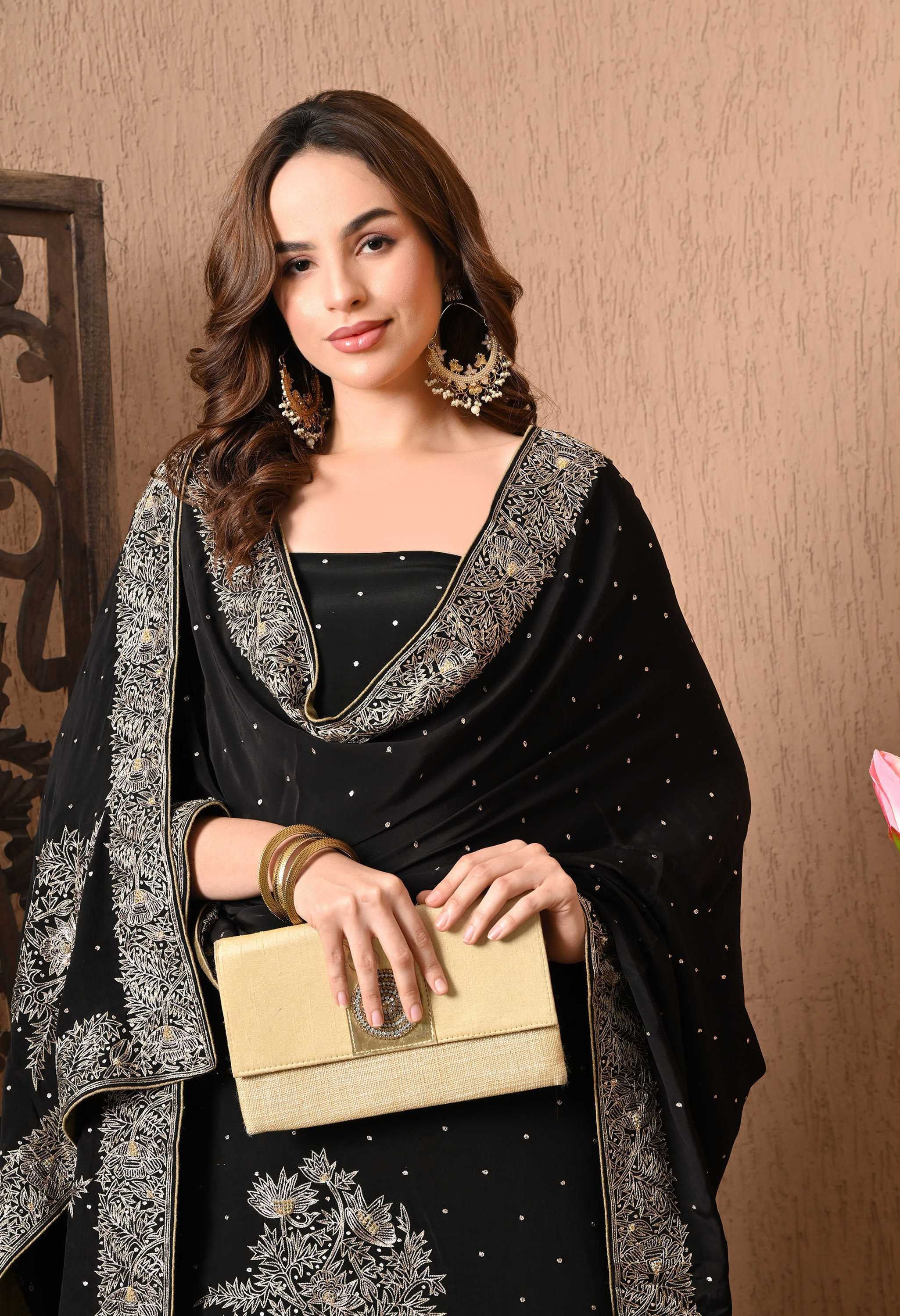 crepe salwar suit for women